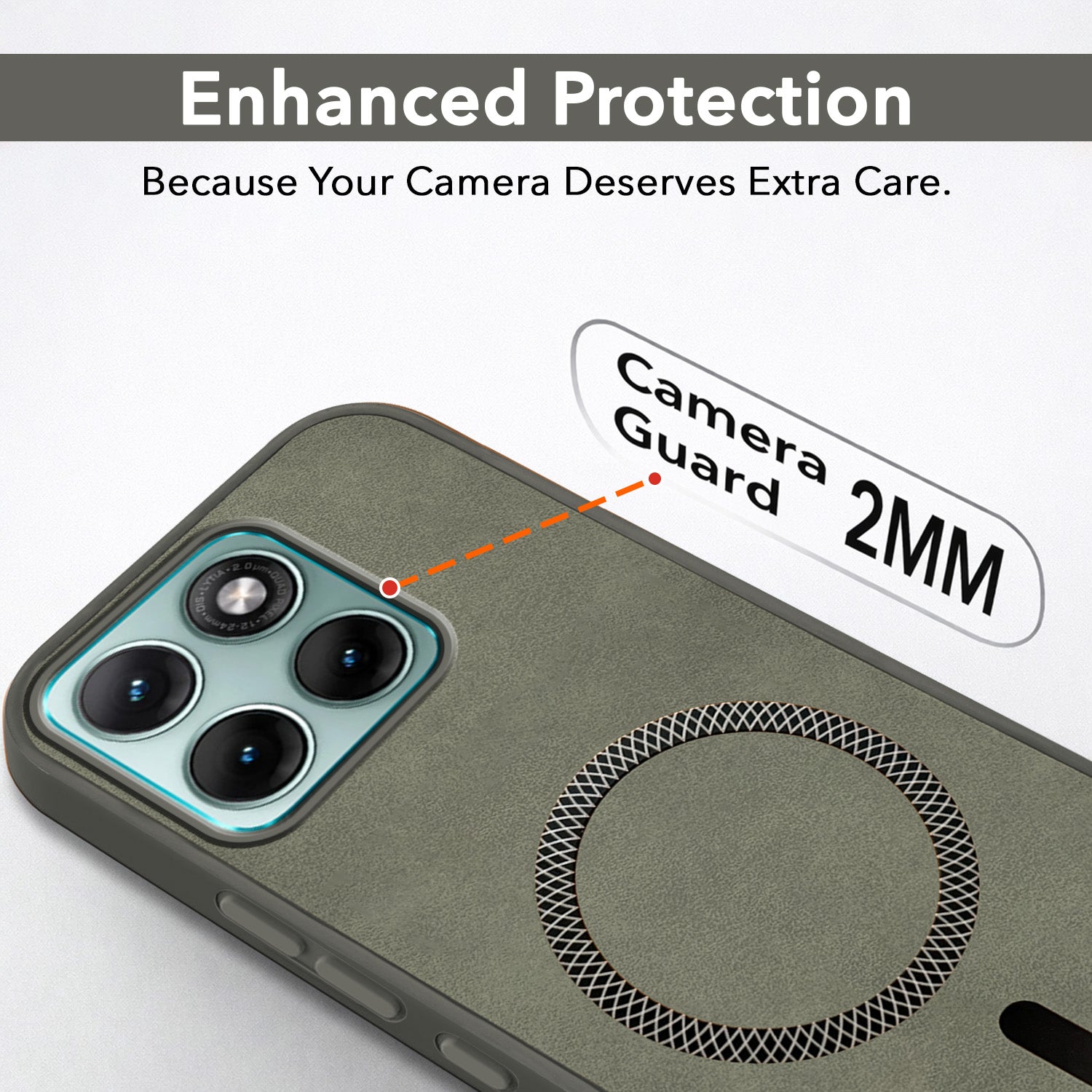 For Motorola Moto Edge 70 Fusion Back Cover Case Leather Finish (MagSafe Compatible Wireless Charging | Soft Touch | Camera Bump Protection)
