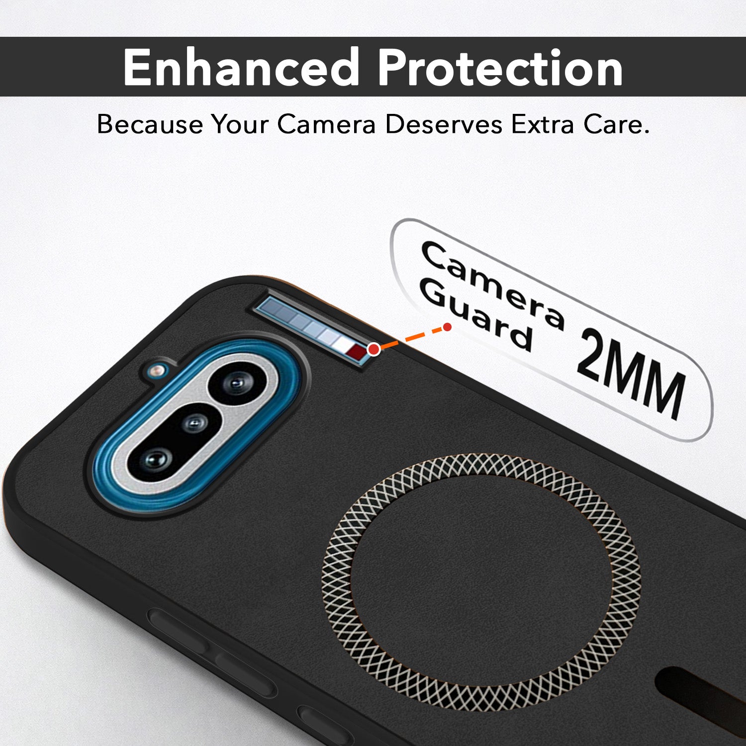 For Nothing Phone 4A 5G Back Cover Case Leather Finish (MagSafe Compatible Wireless Charging | Soft Touch | Camera Bump Protection)