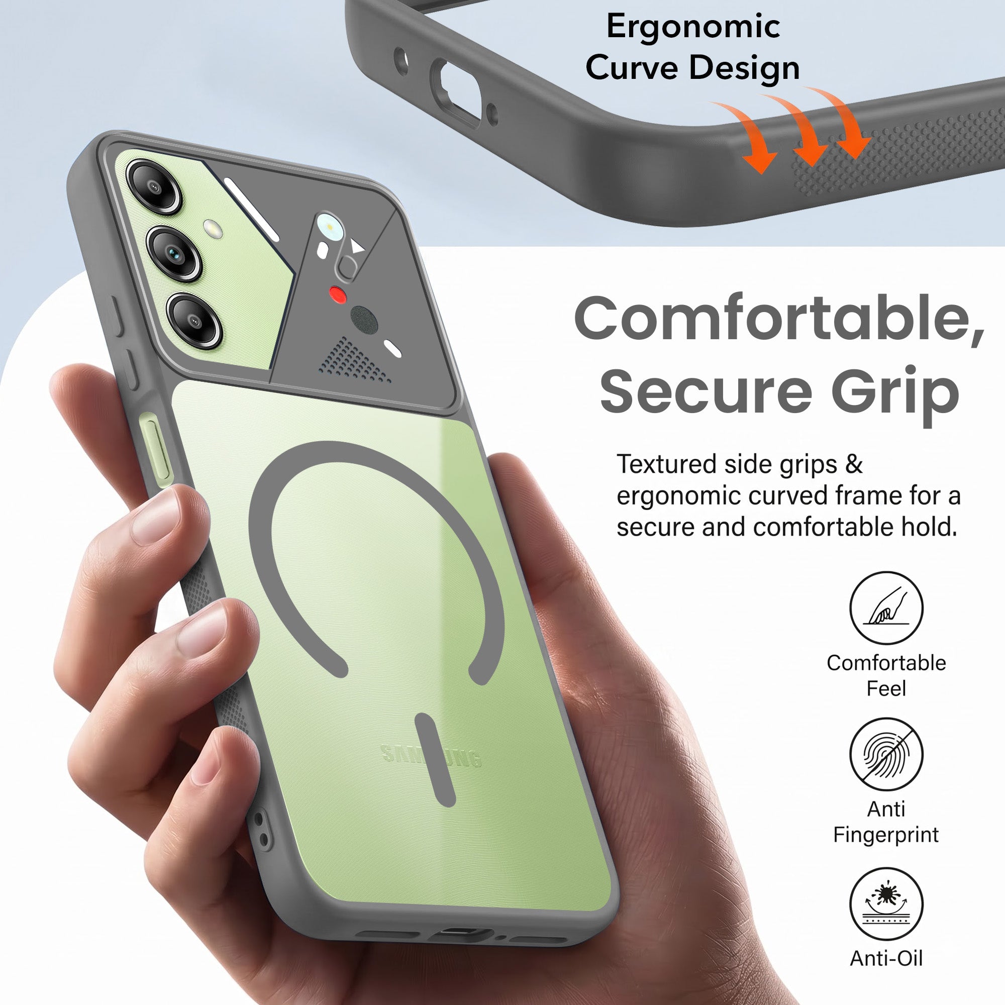 For Samsung Galaxy A14 4G | 5G Back Cover Case Lifetime Anti-Yellow Clear (Camera Protection | Side Grip | Wireless MagSafe Compatible)