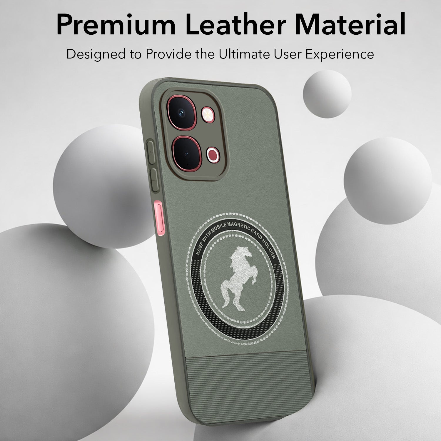 For Vivo Y51 Pro 5G | Vivo T5x Back Cover Case PU Leather Finish (Professional Minimalist Texture | MagSafe Compatile | Camera Protection | Sleek Sober Formal) (Copy)