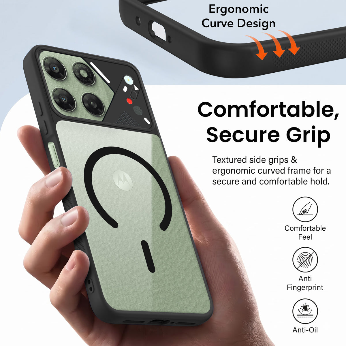 For Motorola Moto G77 Power Back Cover Case Lifetime Anti-Yellow Clear (Camera Protection | Side Grip | Wireless MagSafe Compatible)