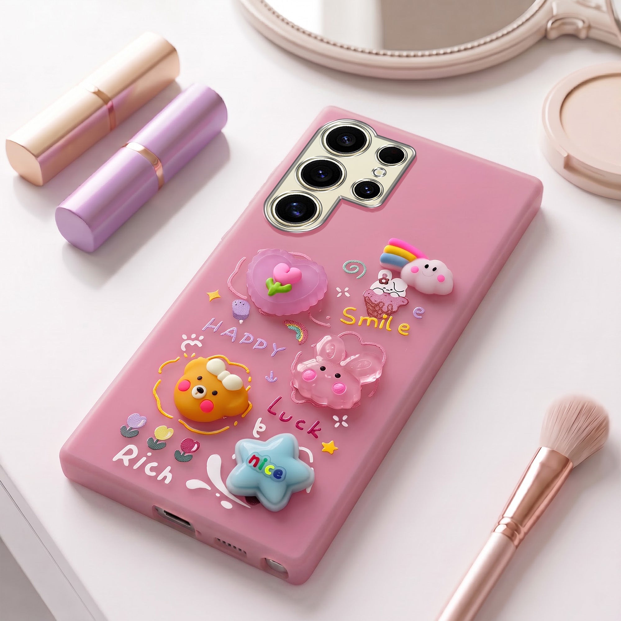 For Samsung Galaxy S24 Ultra Back Cover Case (3D Cute Cartoons | Hard Back Side Soft | Matte Premium Finish | HD Printing)