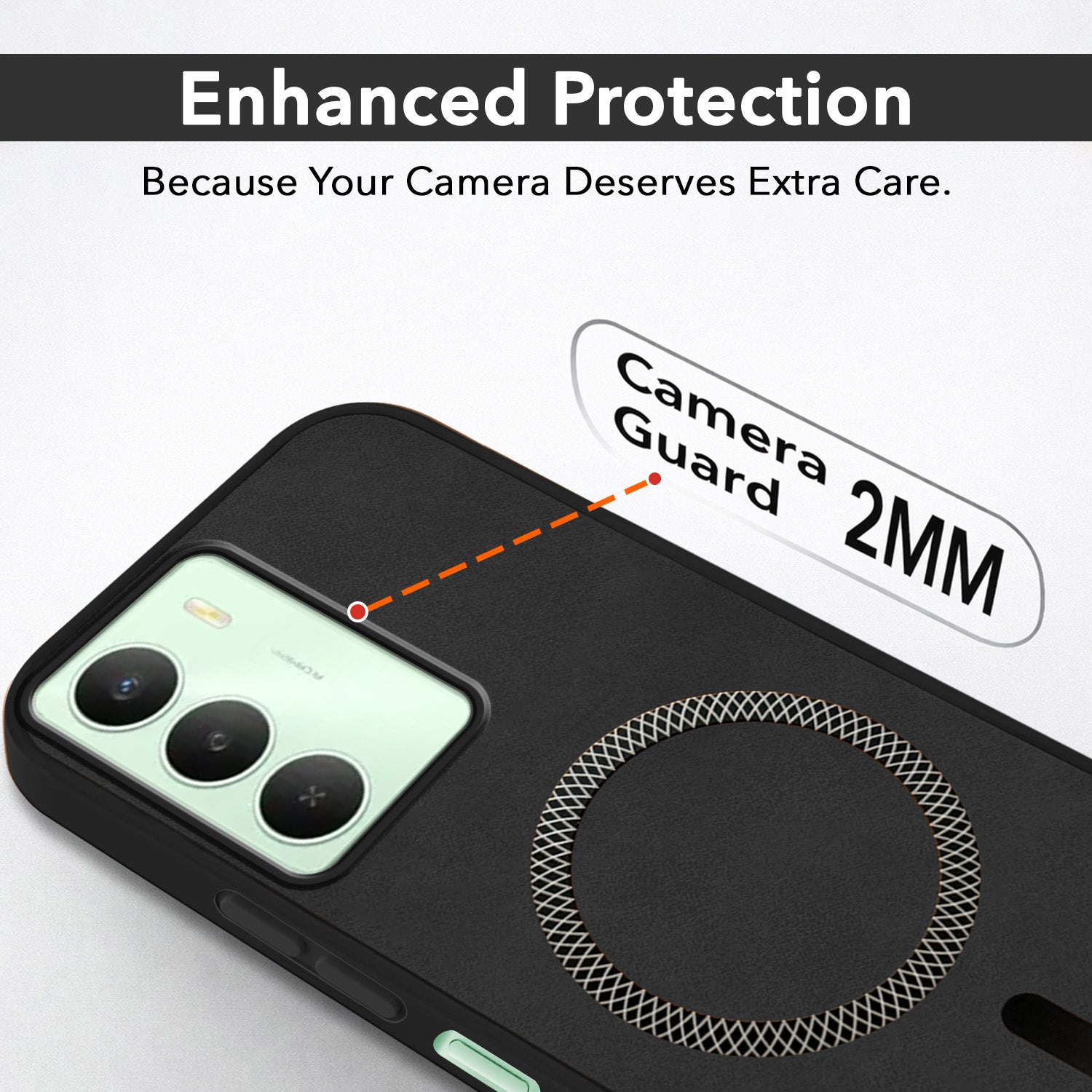For Realme C73 Back Cover Case Leather Finish (MagSafe Compatible Wireless Charging | Soft Touch | Camera Bump Protection)