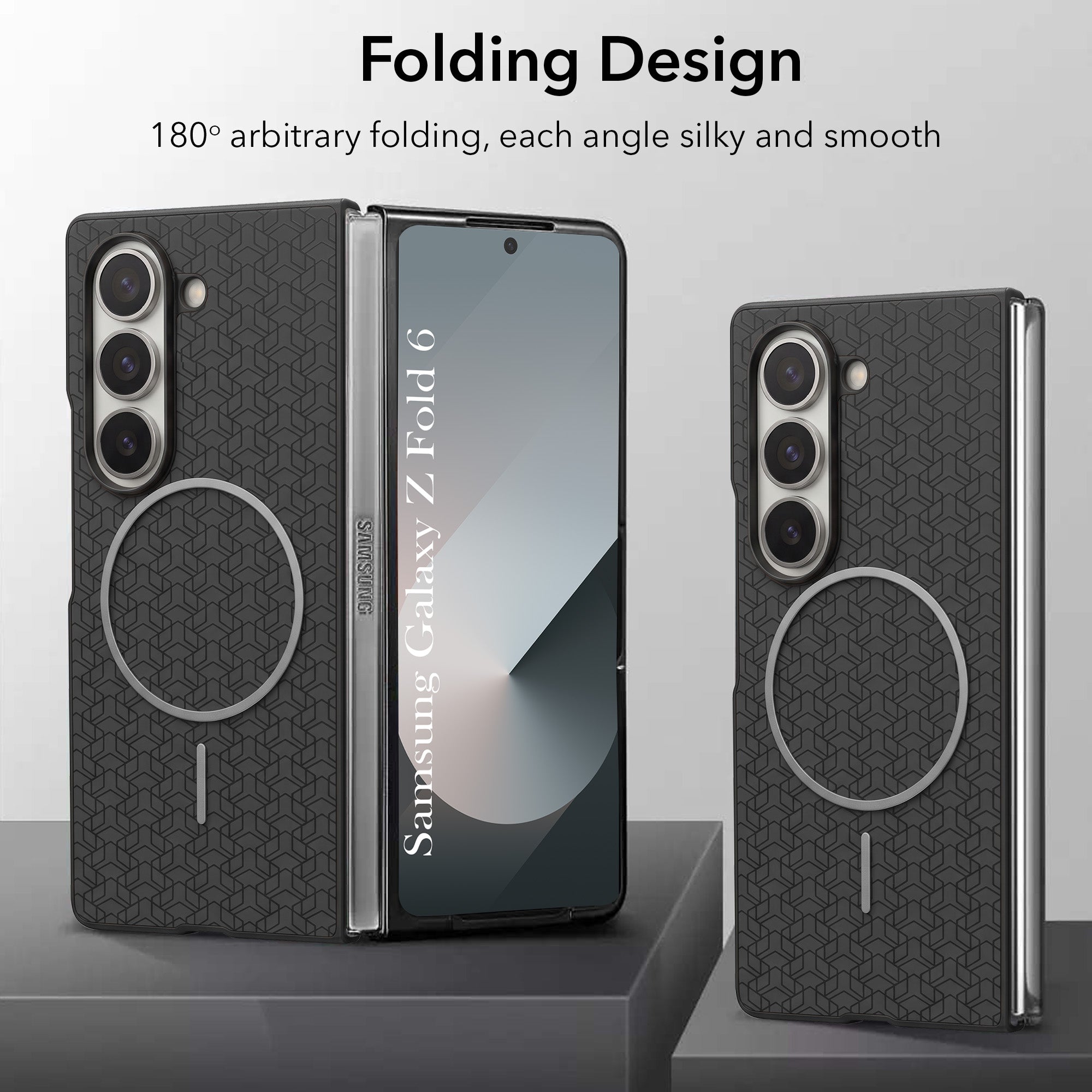 For Samsung Galaxy Z Fold 6 Back Cover Case Leather Finish (MagSafe Wireless Charging Compatible | Inside Microfiber Cloth)
