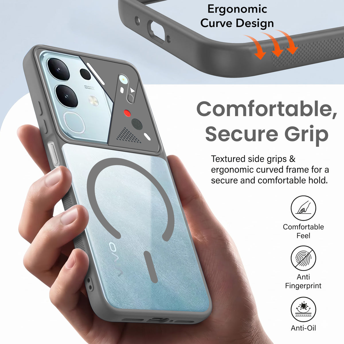 For Vivo T4x | Vivo Y31 Pro Back Cover Case Lifetime Anti-Yellow Clear (Camera Protection | Side Grip | Wireless MagSafe Compatible)