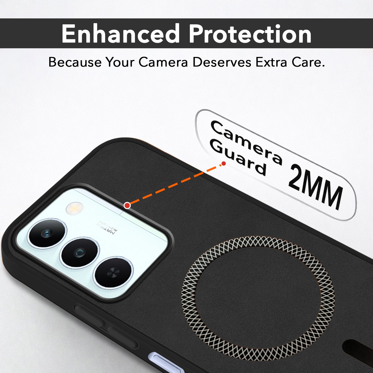 For Realme P4 Lite 5G | Narzo 100 Lite 5G Back Cover Case Leather Finish (MagSafe Compatible Wireless Charging | Soft Touch | Camera Bump Protection)