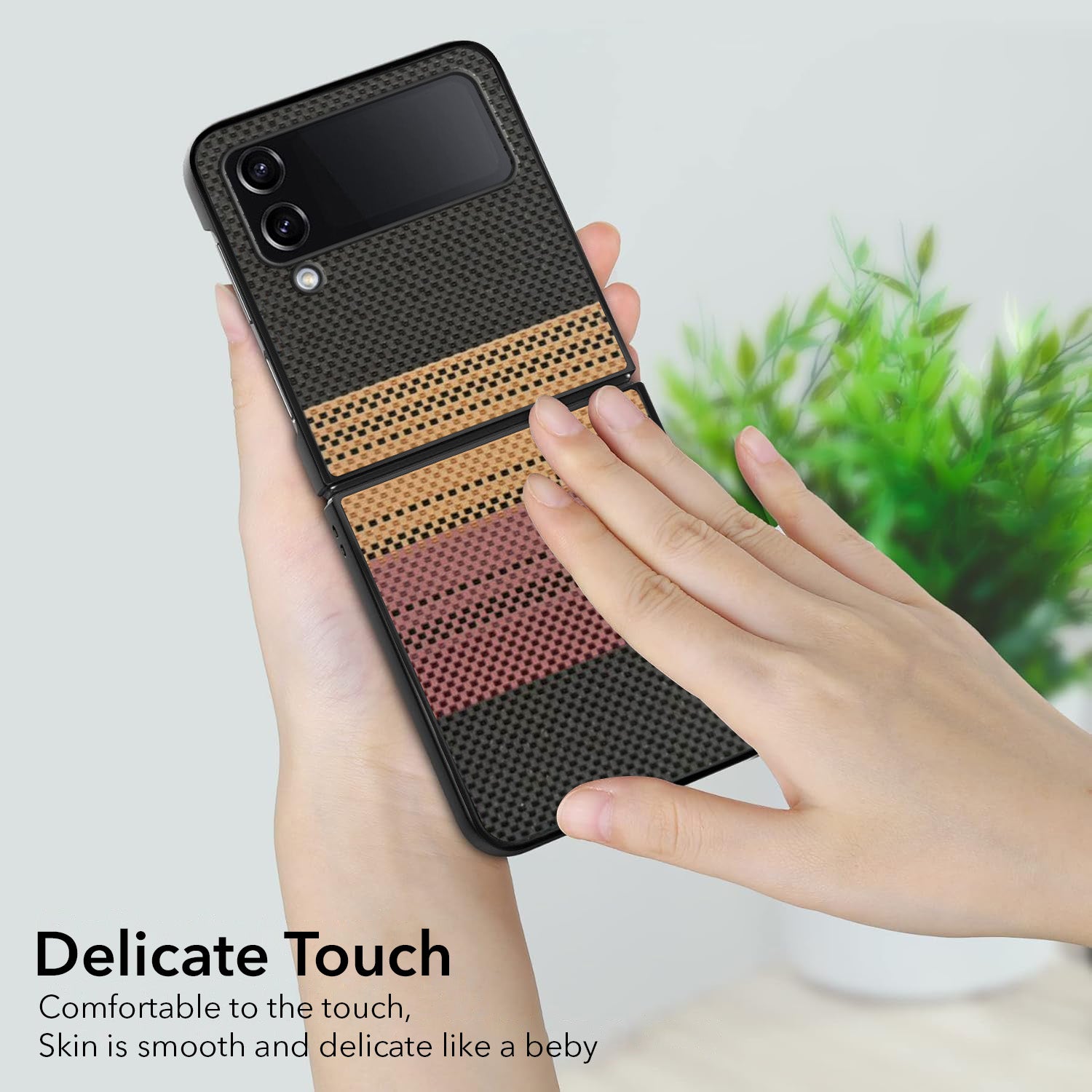 For Samsung Galaxy Z Flip 4 5G Back Flip Case Cover (Craft Printed Design | Hybrid Texture | Inside Microfiber Cloth)