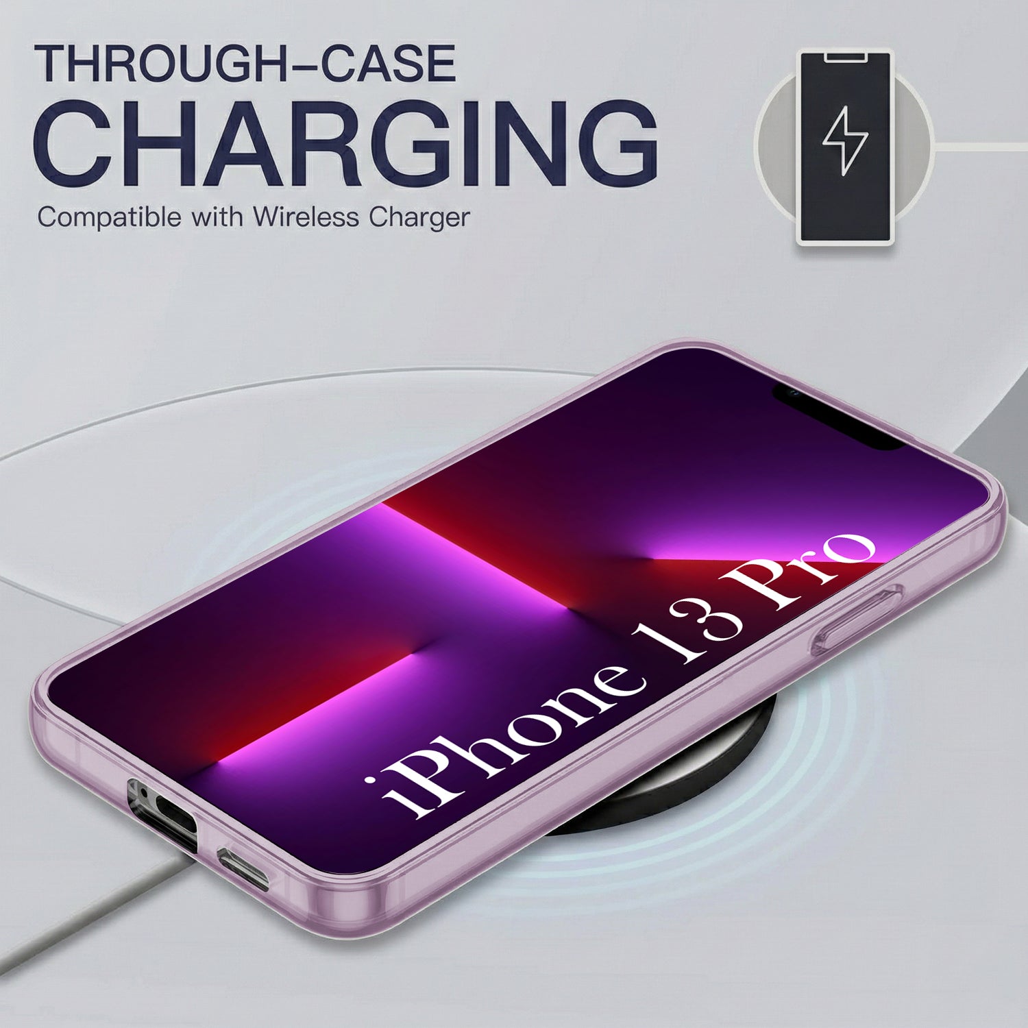 For Apple iPhone 13 Pro Back Cover Case Silicone (Slim Paper Thin | Camera Protection Bump | Minimalist Professional | Soft Flexible)