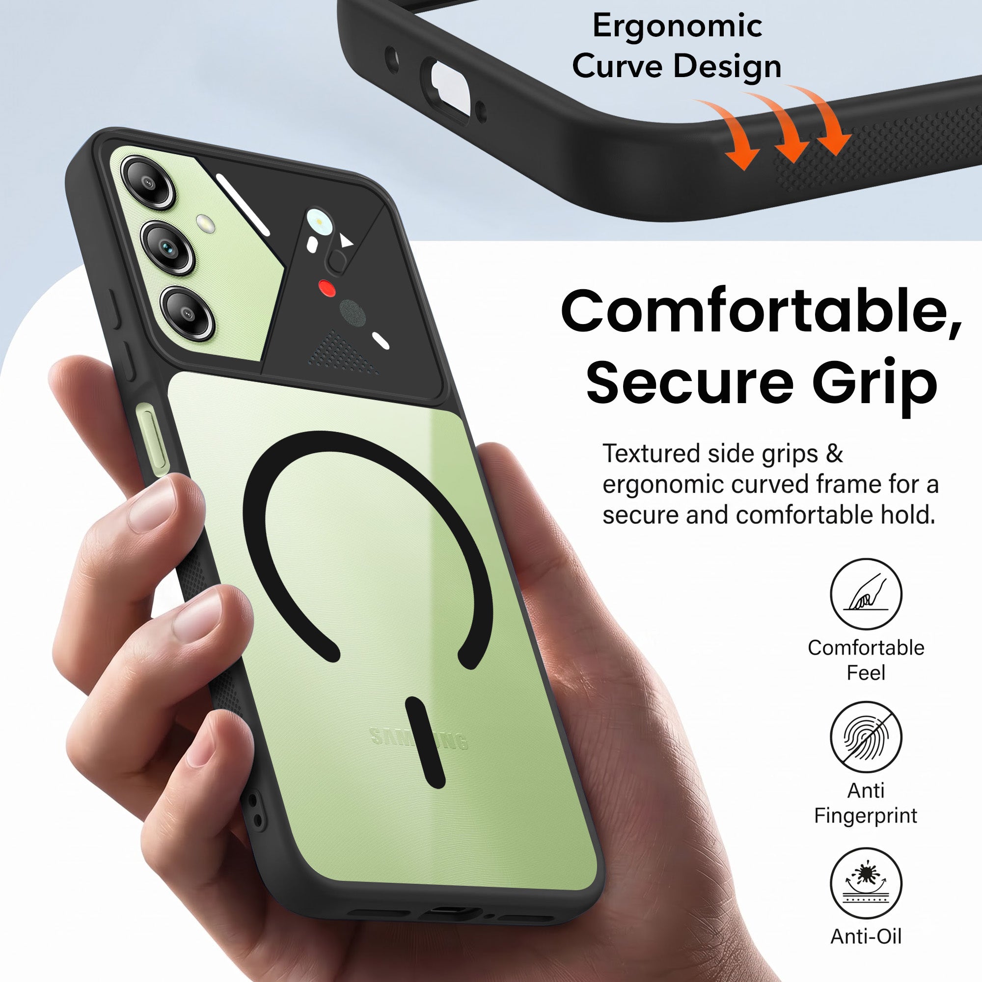 For Samsung Galaxy A14 4G | 5G Back Cover Case Lifetime Anti-Yellow Clear (Camera Protection | Side Grip | Wireless MagSafe Compatible)