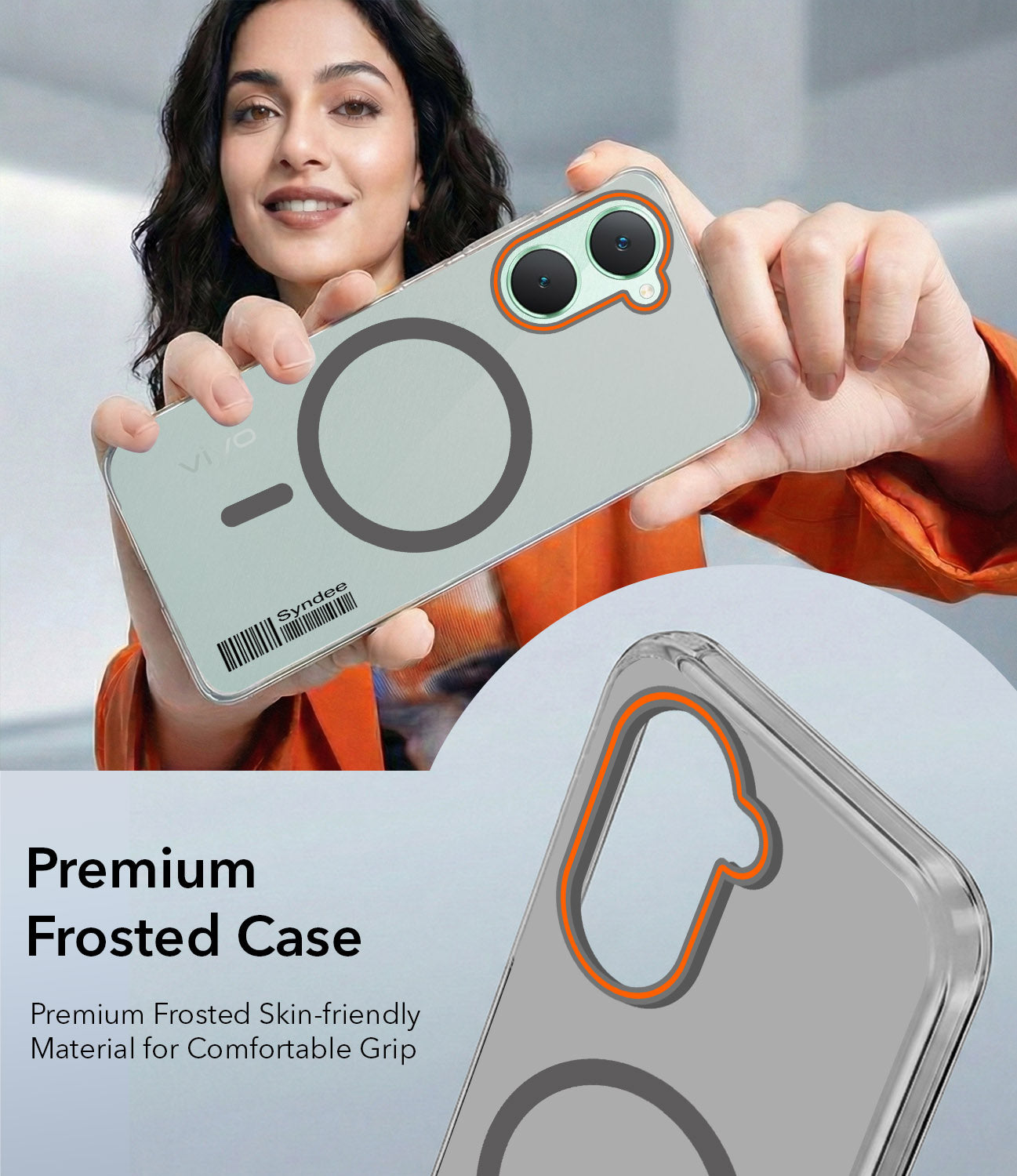 For Vivo Y18 | Y18e | Y03 | Y18i | Y18t Back Cover Case (Soft Touch | Camera Bump Protection | MagSafe Compatible | Matte Finish)