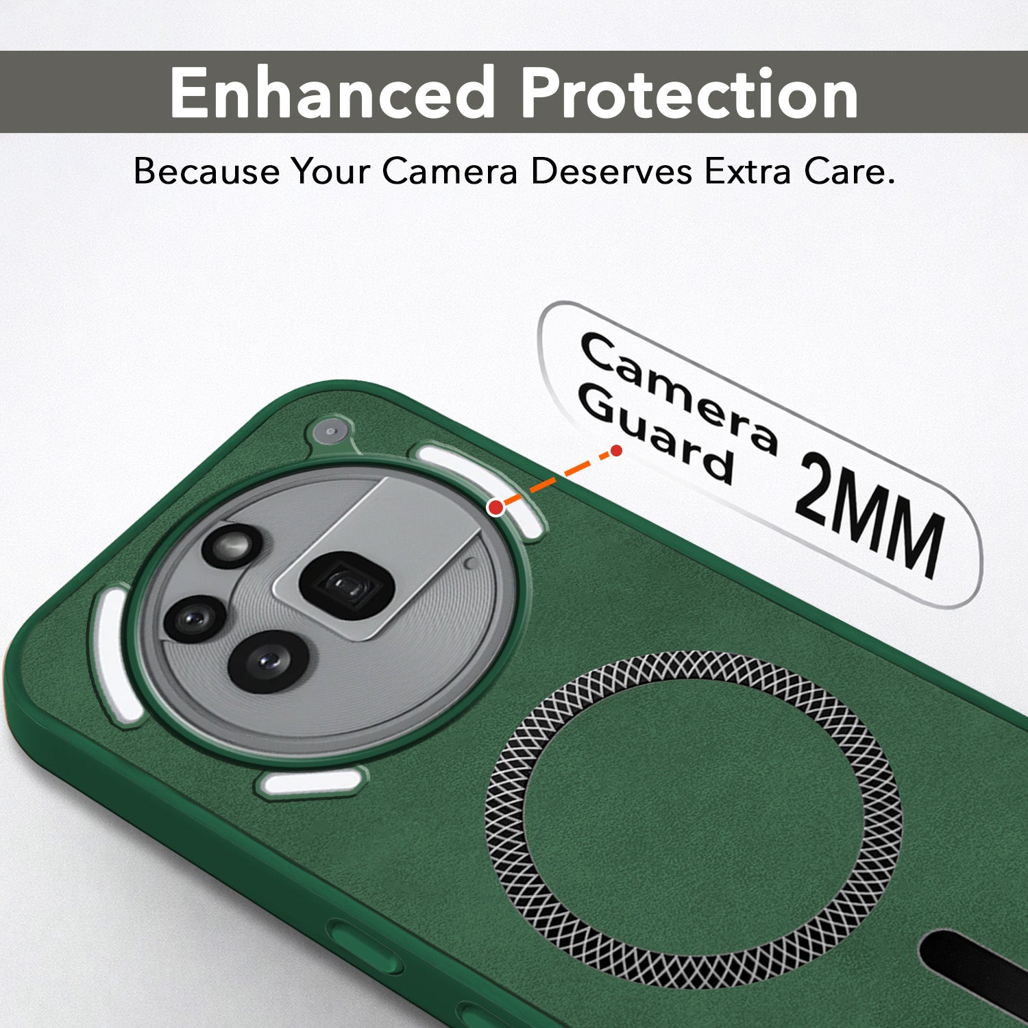 For Nothing Phone 3A Pro 5G Back Cover Case Leather Finish (MagSafe Compatible Wireless Charging | Soft Touch | Camera Bump Protection)