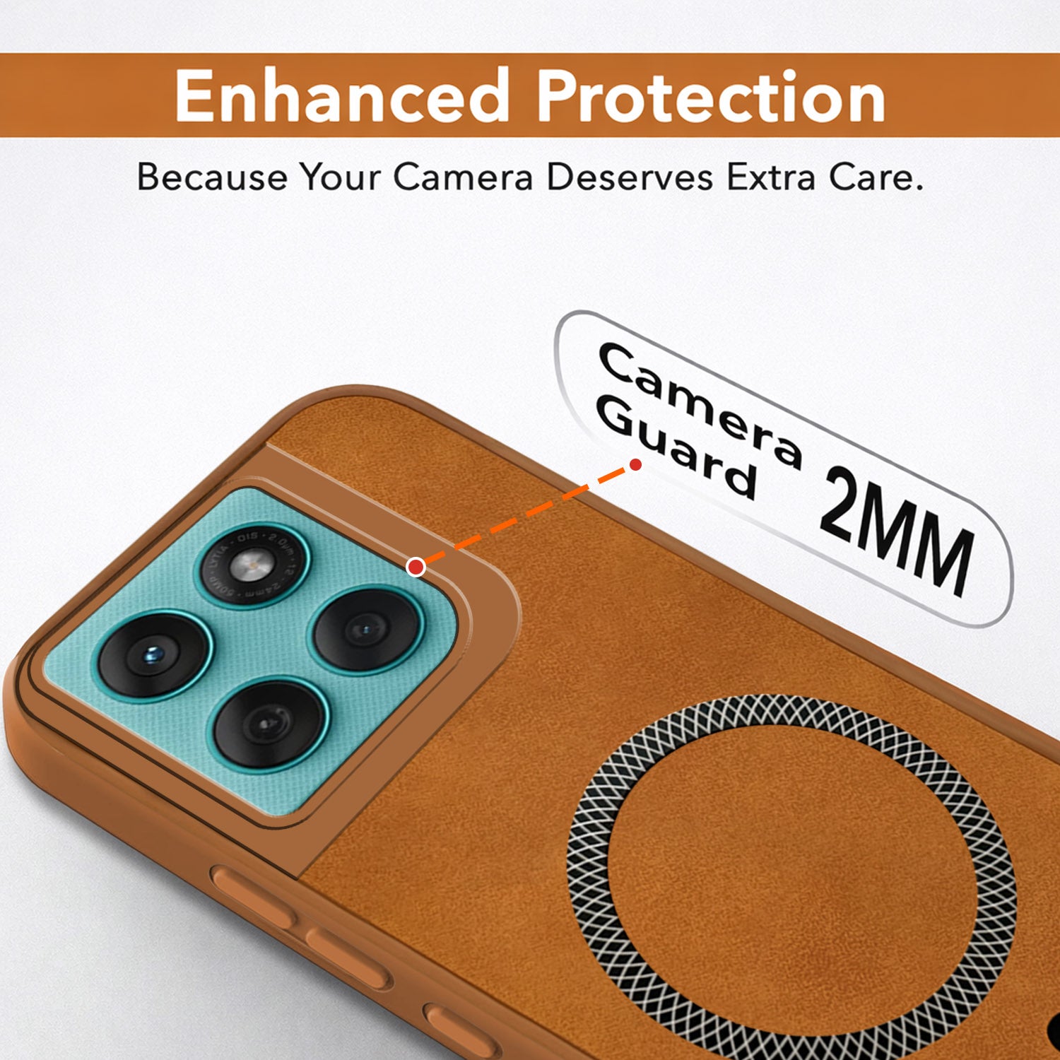 For Motorola Moto Edge 60 Fusion Back Cover Case Leather Finish (MagSafe Compatible Wireless Charging | Soft Touch | Camera Bump Protection)