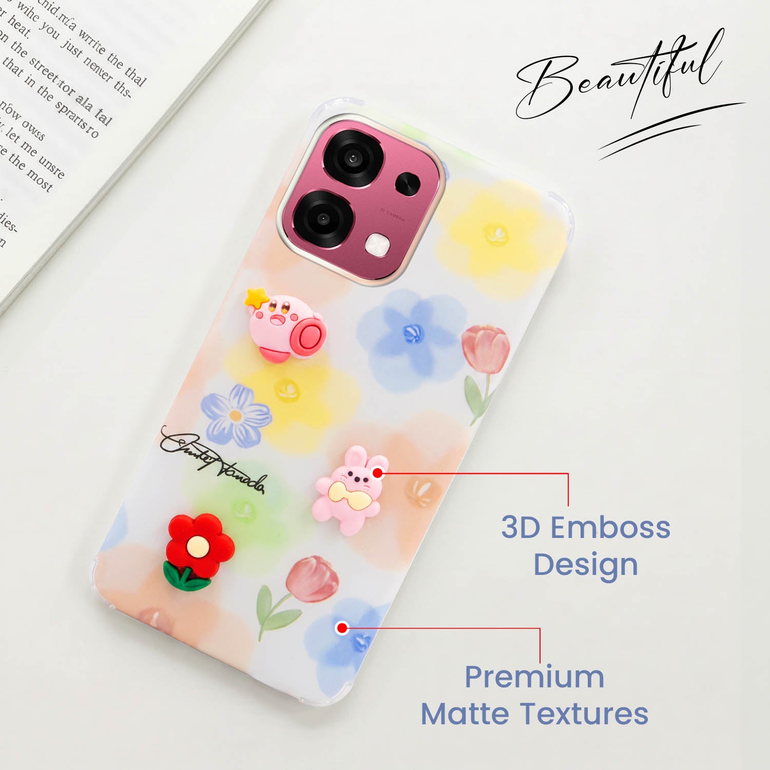 For Oppo F31 5G | Oppo F33 5G Back Cover Case (3D Cute Cartoons | Hard Back Side Soft | Matte Premium Finish | HD Printing)