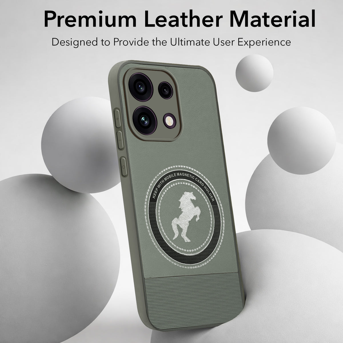 For Oppo Reno 16C 5G Back Cover Case PU Leather Finish (Professional Minimalist Texture | MagSafe Compatile | Camera Protection | Sleek Sober Formal)