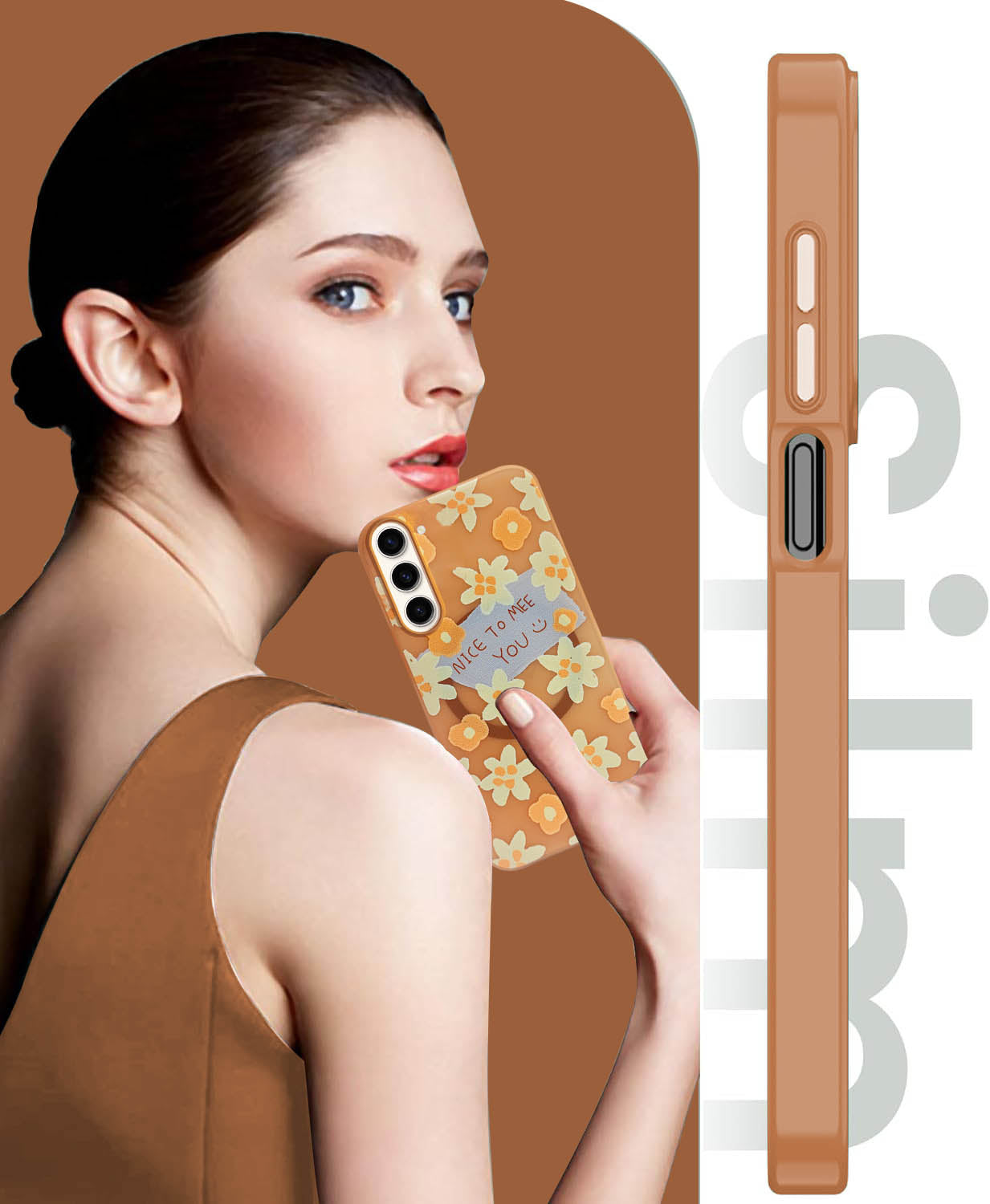 For Samsung Galaxy S23 5G Back Cover Case (Cute Floral Design | Flower Print for Girls | MagSafe Compatible Wireless Charging)