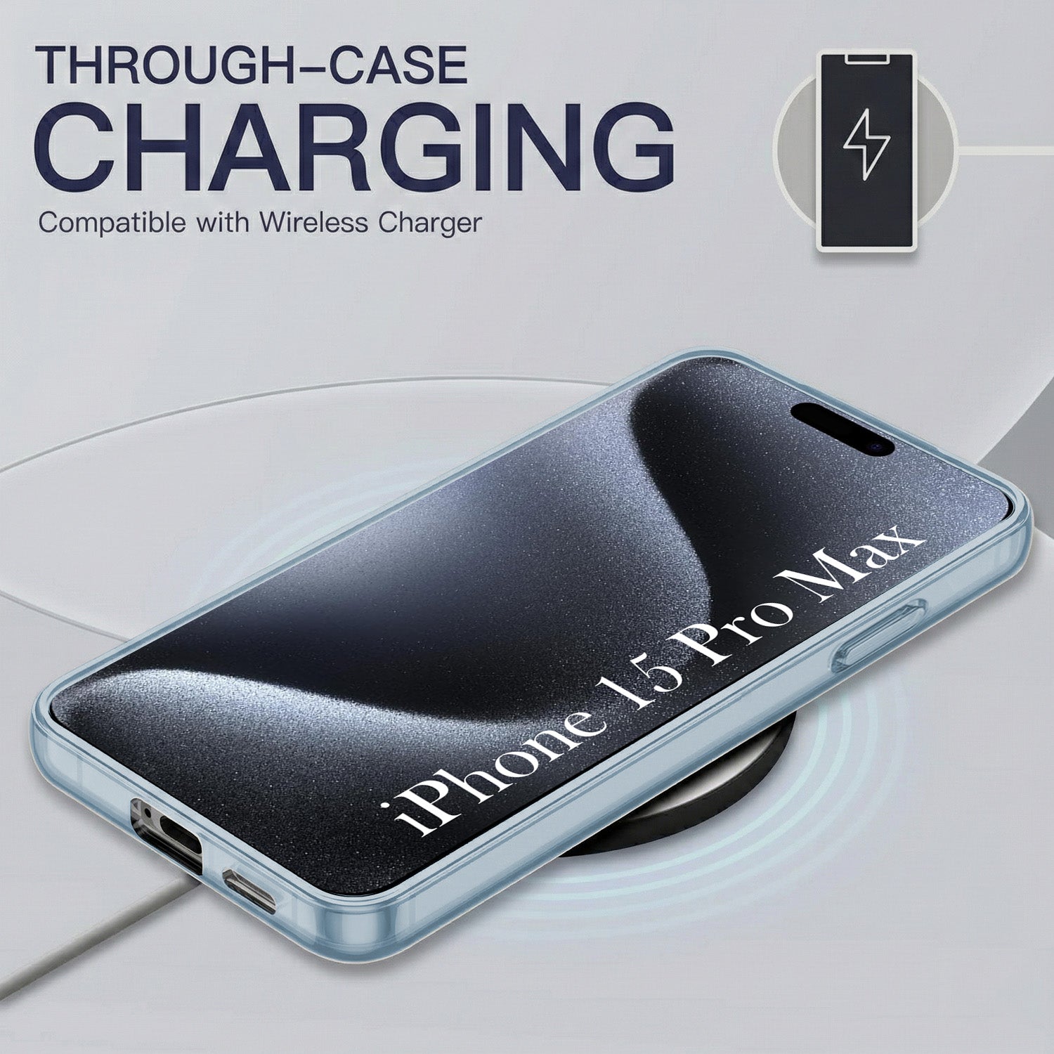 For Apple iPhone 15 Pro Max Back Cover Case Silicone (Slim Paper Thin | Camera Protection Bump | Minimalist Professional | Soft Flexible)