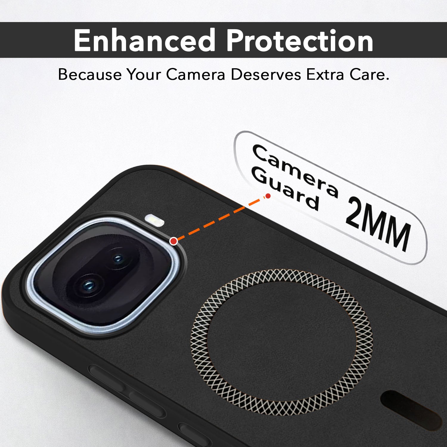 For Vivo iQOO 15R 5G Back Cover Case Leather Finish (MagSafe Compatible Wireless Charging | Soft Touch | Camera Bump Protection)