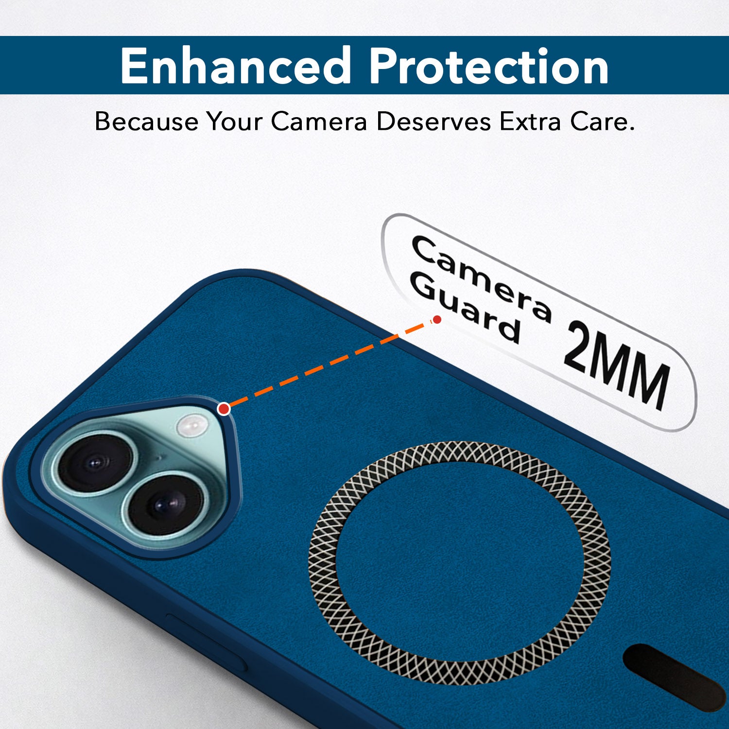 For Apple iPhone 16 Plus Back Cover Case (Sleek Leather Finish | MagSafe Compatible Wireless Charging | Camera Bump Protection)