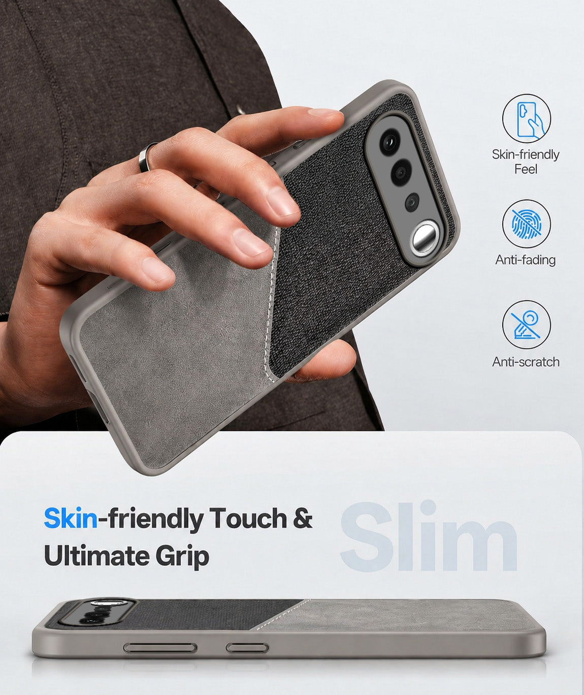 For Realme 16 Back Cover Case (Dual PU Leather Stitch | Professional Minimalist | Soft and Flexible)