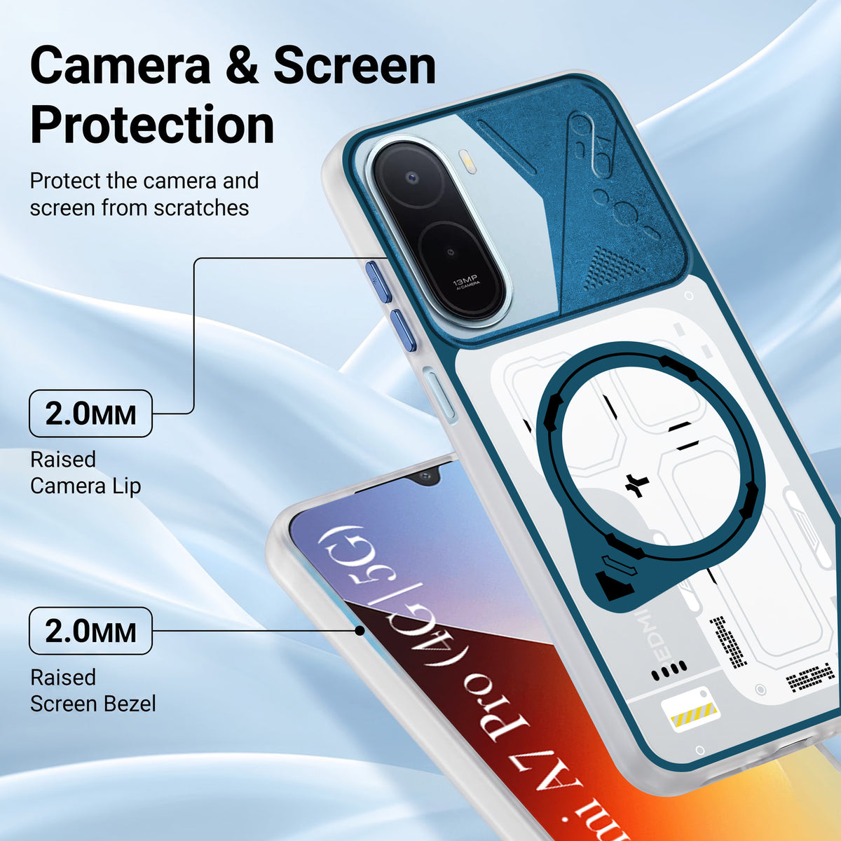 For Samsung Galaxy A37 5G Metallic Back Cover Case (Metallic Camera Protection & Buttons | Translucent Milky Shade | Hard Polycarbonate)