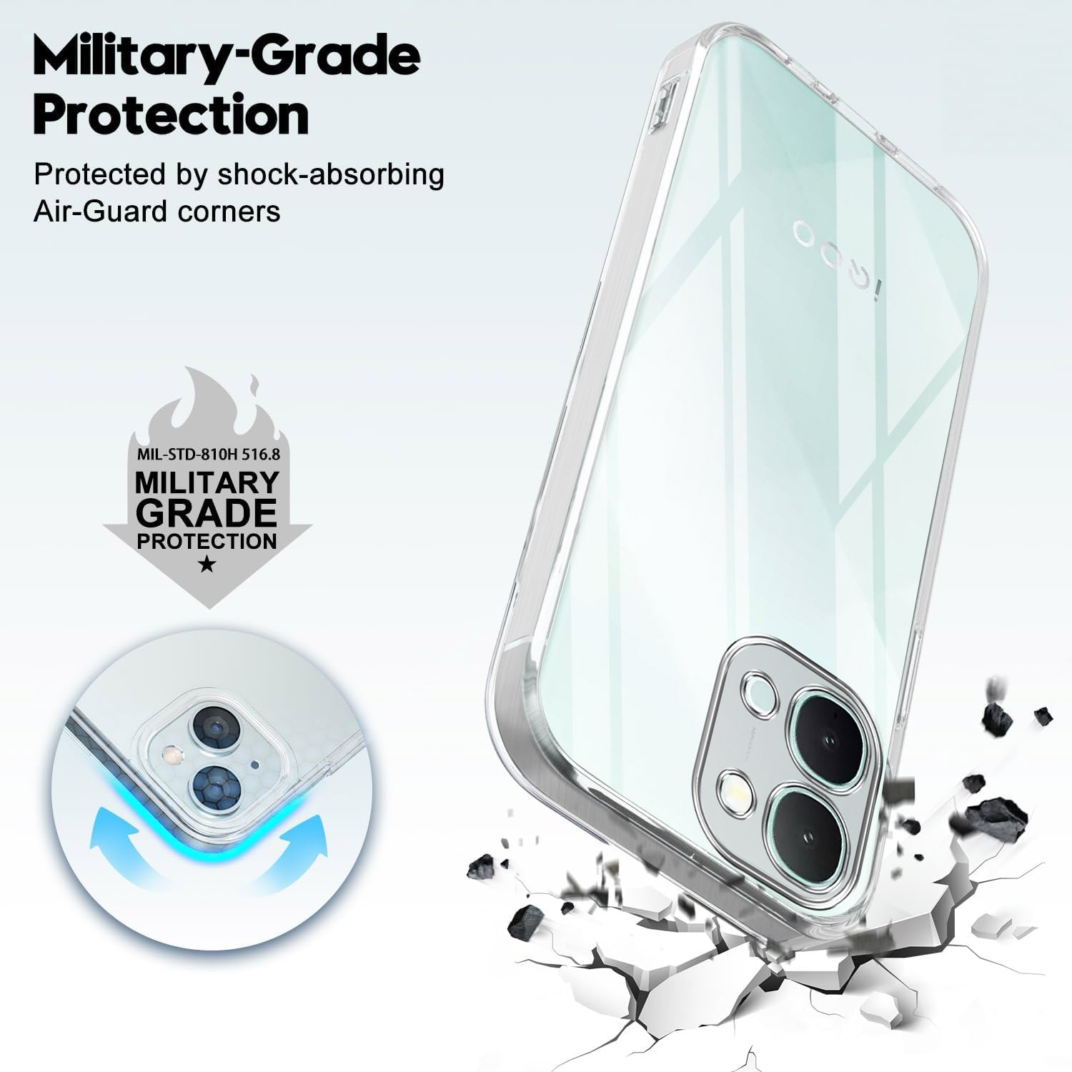 For Vivo iQOO Z11x 5G Back Cover Case Silicone (Clear Shockproof Case with Camera Protection | Soft and Flexible | Transparent)