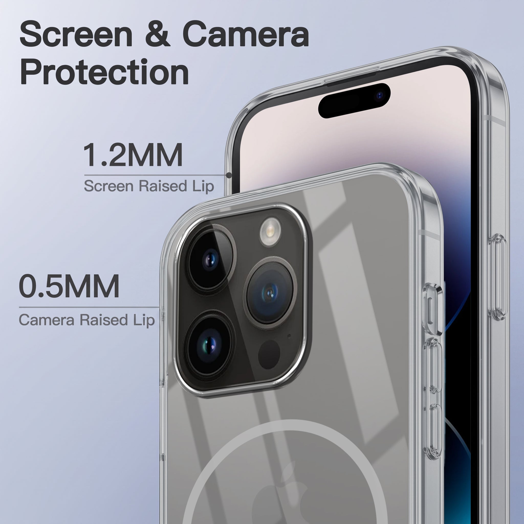 For Apple iPhone 14 Pro Max Back Case Cover Crystal Anti Yellow (Unbreakable PC | MagSafe Wireless Charging Support |Camera Protection Bump)