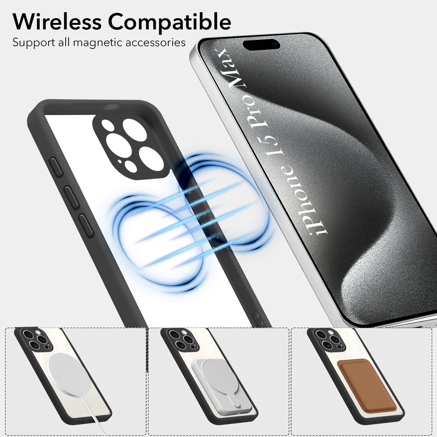 For Apple iPhone 15 Pro Max Back Cover Case Ultra-Hybrid (Lifetime Anti Yellow | Anti Scratch | Crystal Clear Shockproof)