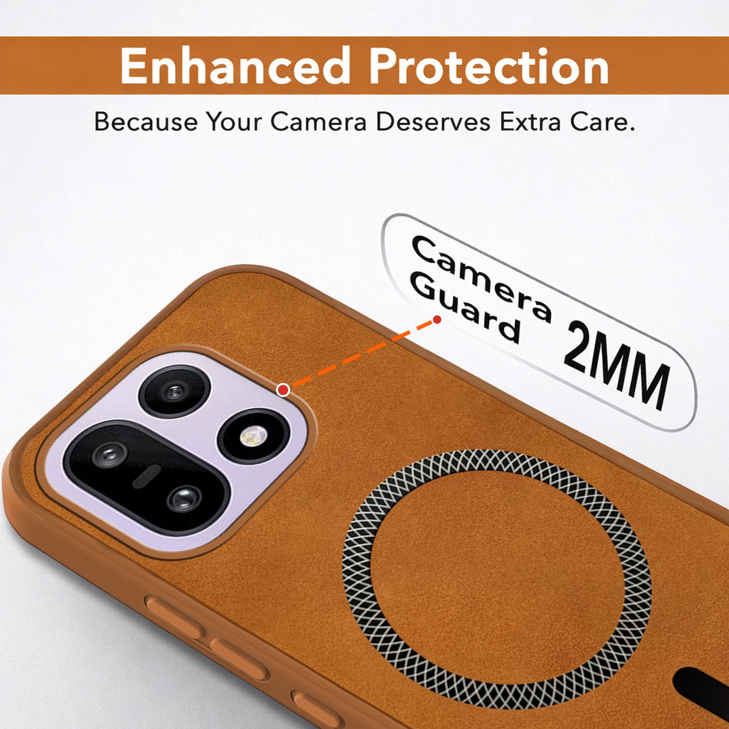 For OnePlus 15 5G Back Cover Case Leather Finish (MagSafe Compatible Wireless Charging | Soft Touch | Camera Bump Protection)