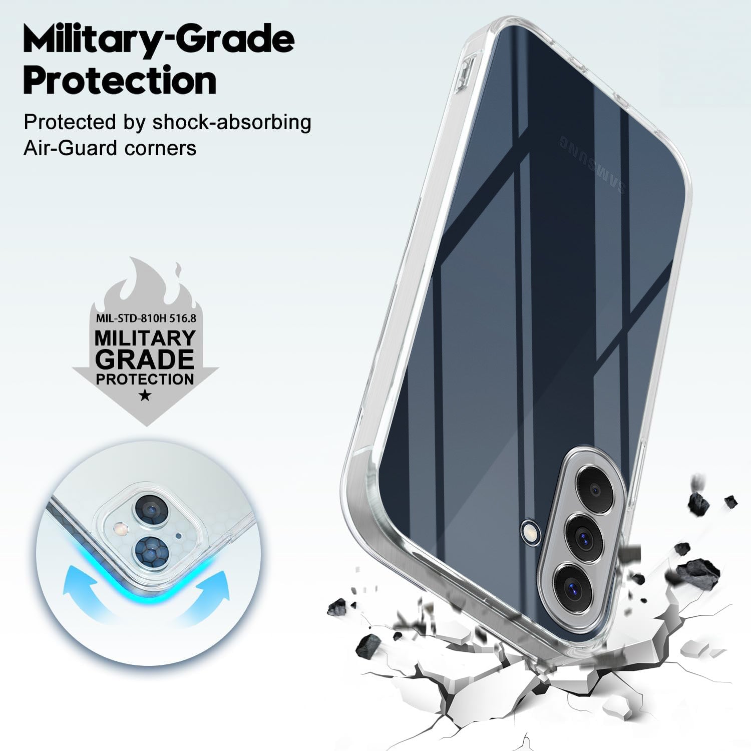 For Samsung Galaxy A57 5G Back Cover Case Silicone (Clear Shockproof Case with Camera Protection | Soft and Flexible | Transparent)