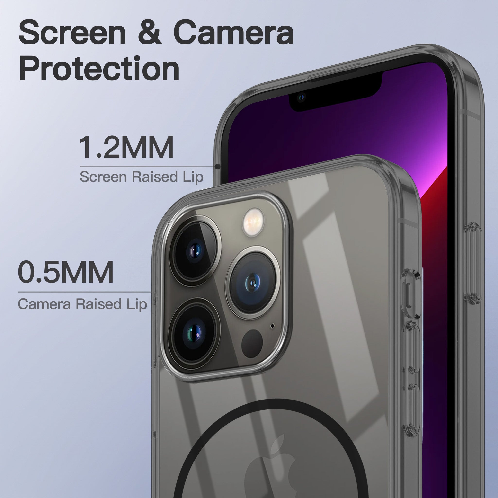 For Apple iPhone 13 Pro Back Case Cover Crystal Anti Yellow (Unbreakable PC | MagSafe Wireless Charging Support |Camera Protection Bump)