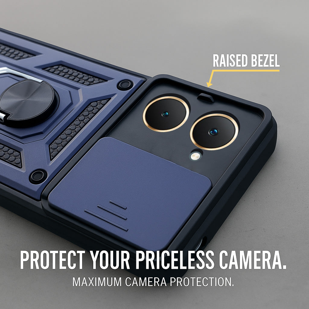 For Vivo Y18 | Y18e | Y03 | Y18i | Y18t Back Cover Case (Hybrid Dual Armor Polycarbonate)