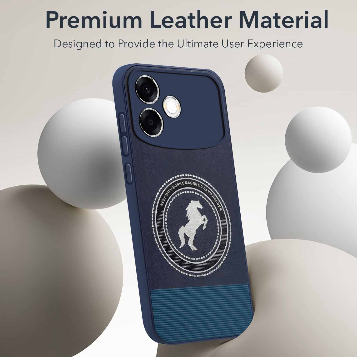 For Oppo F33 Pro 5G Back Cover Case PU Leather Finish (Professional Minimalist Texture | MagSafe Compatile | Camera Protection | Sleek Sober Formal)