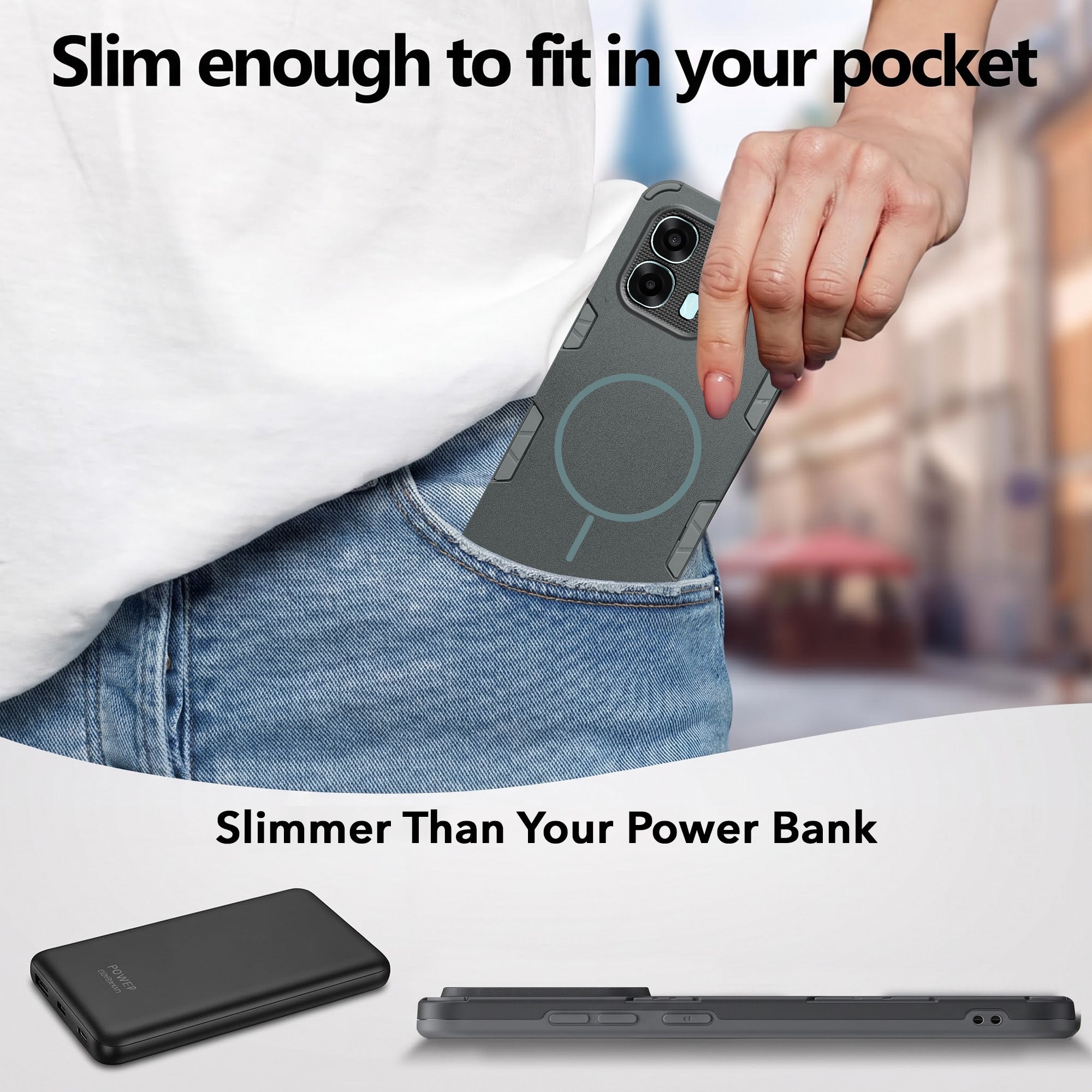 For Oppo A6X | Oppo A6S Back Cover Case (Slim Hybrid Armor | Shockproof Camera Protection | Rugged Dual Layer)