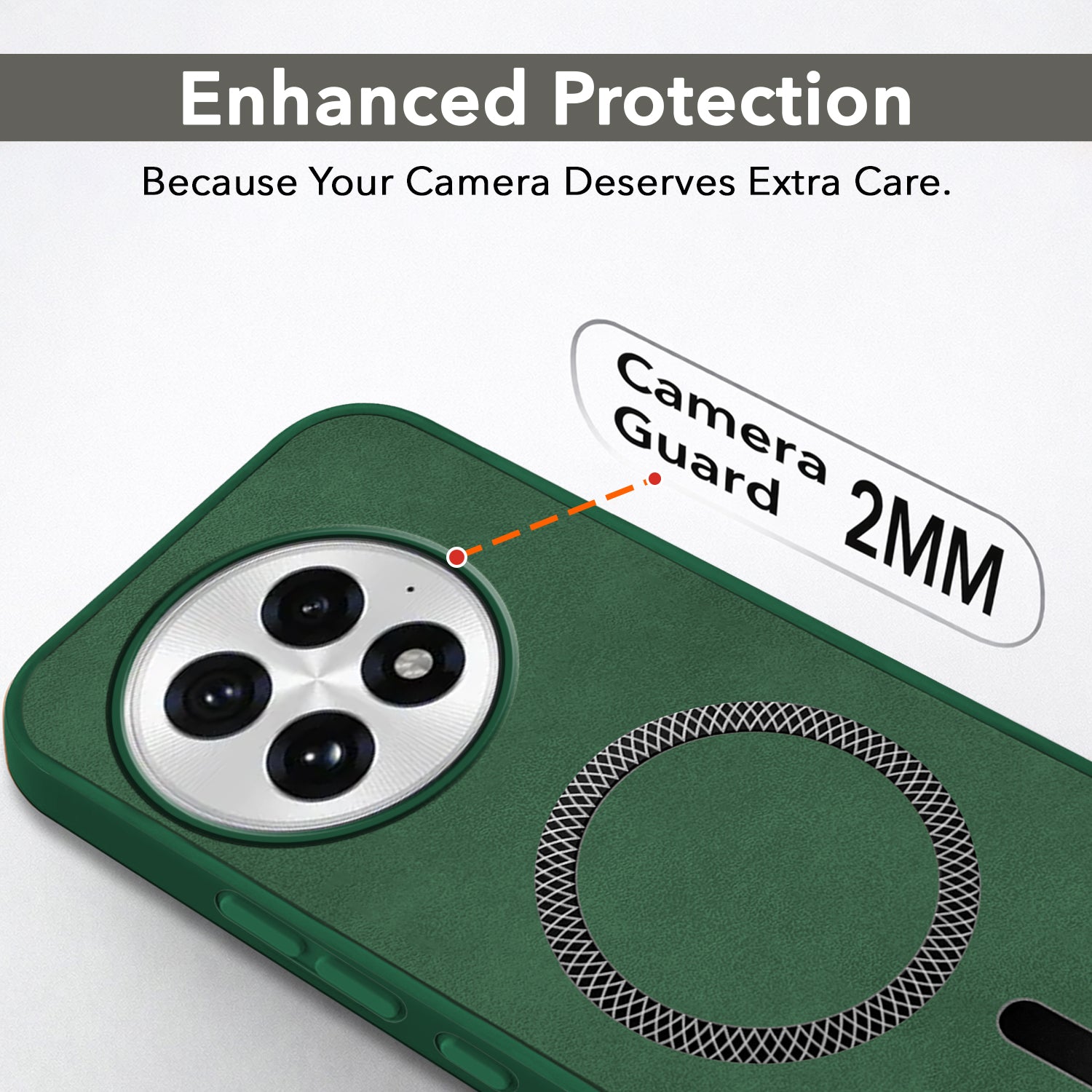For OnePlus 13 Back Cover Case Leather Finish (MagSafe Compatible Wireless Charging | Soft Touch | Camera Bump Protection)