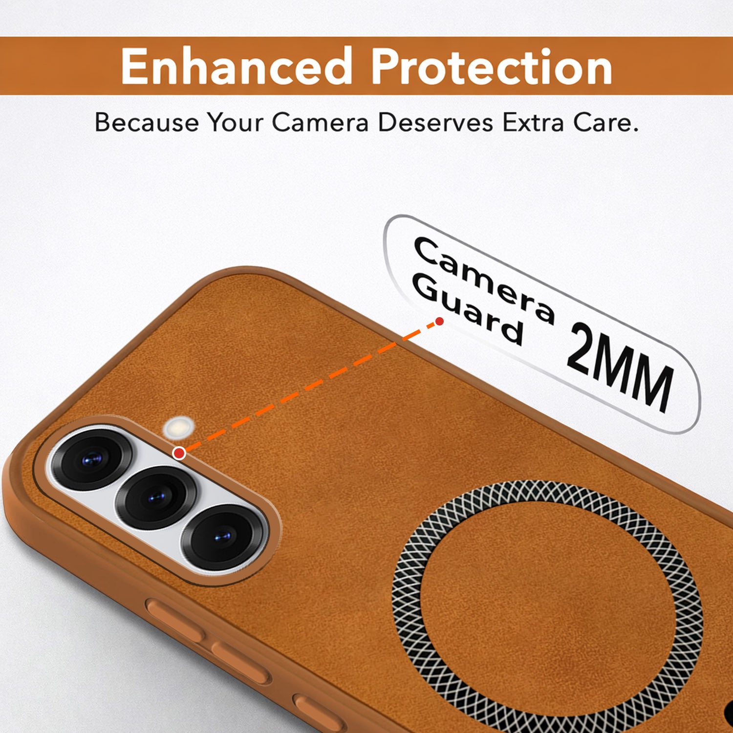 For Samsung Galaxy S25 Back Cover Case (Sleek Leather Finish | MagSafe Compatible Wireless Charging | Camera Bump Protection)