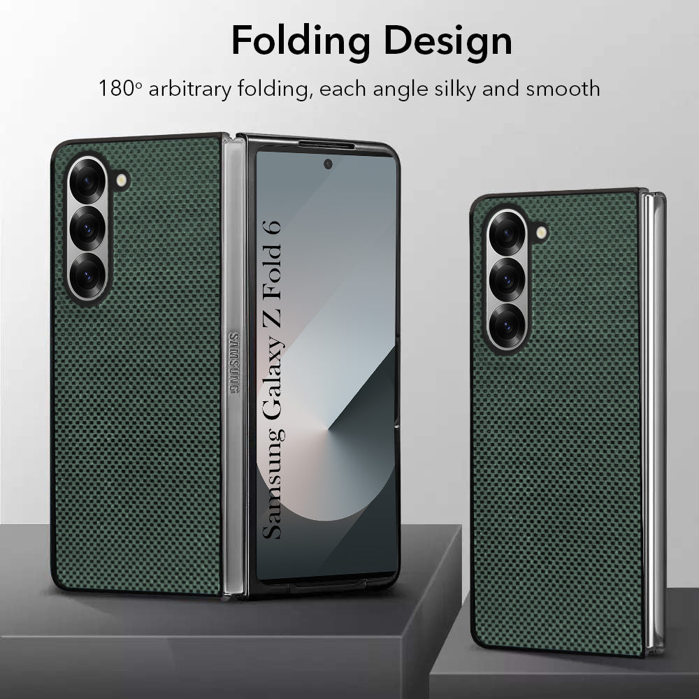 For Samsung Galaxy Z Fold 6 5G Back Flip Case Cover (Craft Printed Design | Hybrid Texture | Inside Microfiber Cloth)