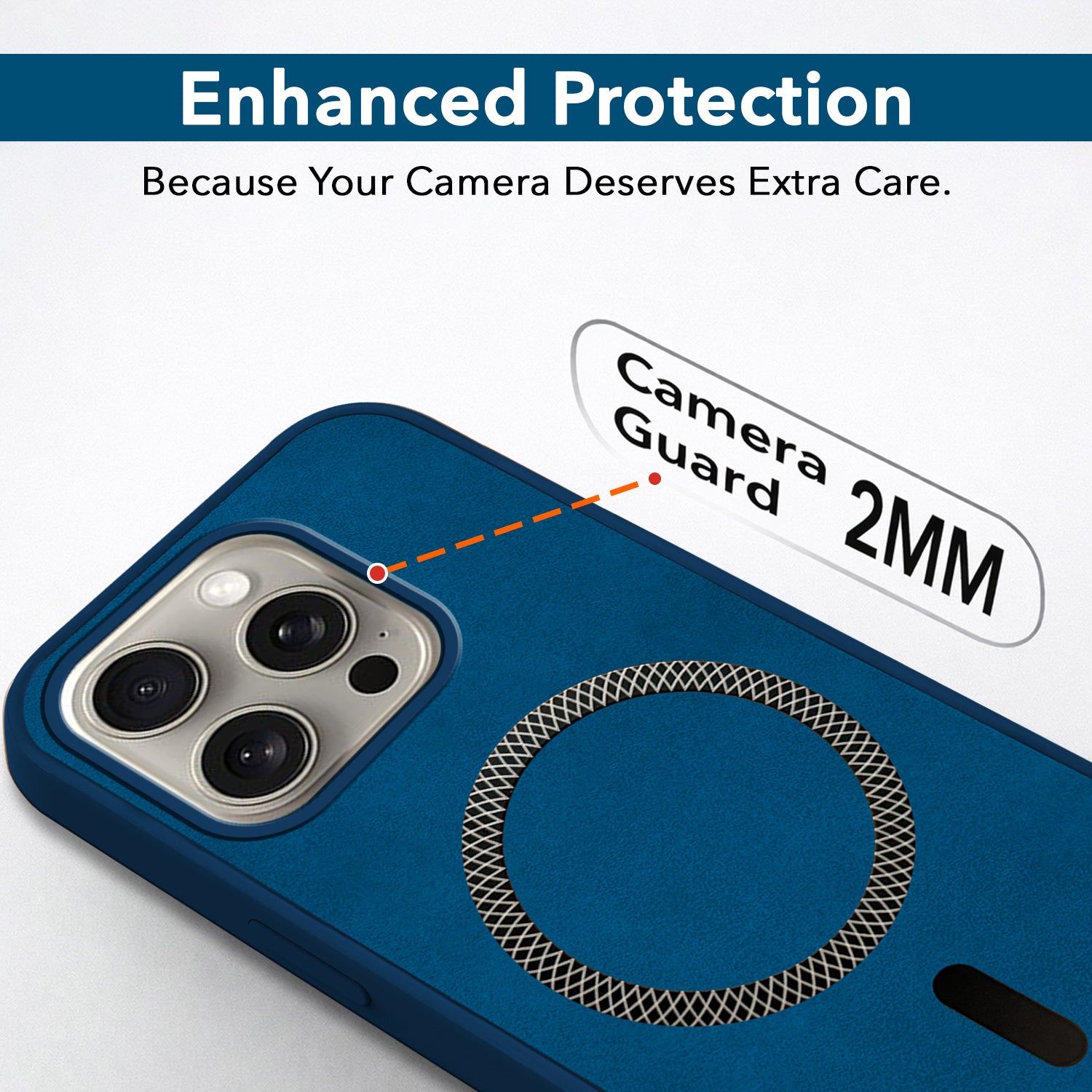For Apple iPhone 15 Pro Max Back Cover Case (Sleek Leather Finish | MagSafe Compatible Wireless Charging | Camera Bump Protection)