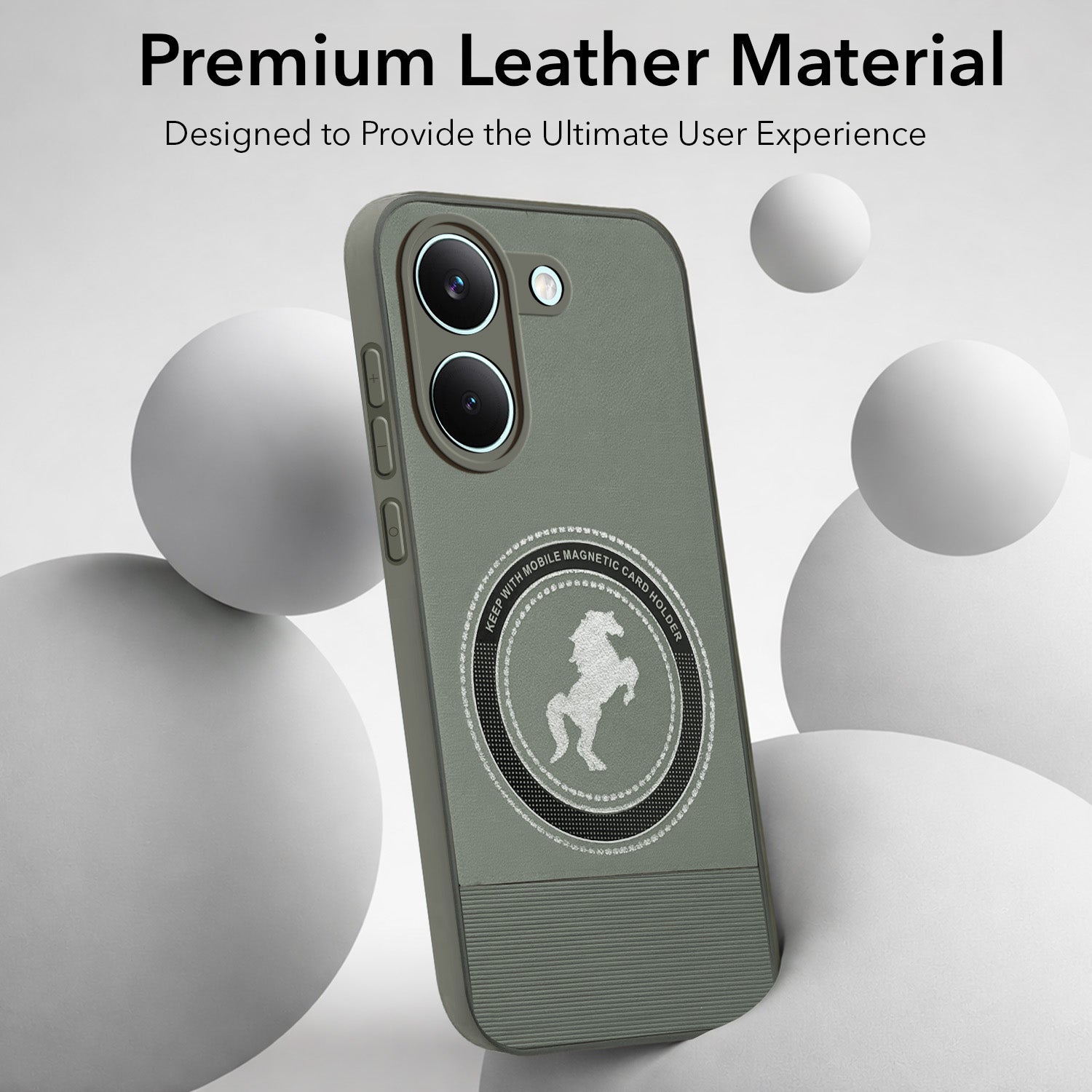 For Poco X8 Pro Back Cover Case PU Leather Finish (Professional Minimalist Texture | MagSafe Compatile | Camera Protection | Sleek Sober Formal)