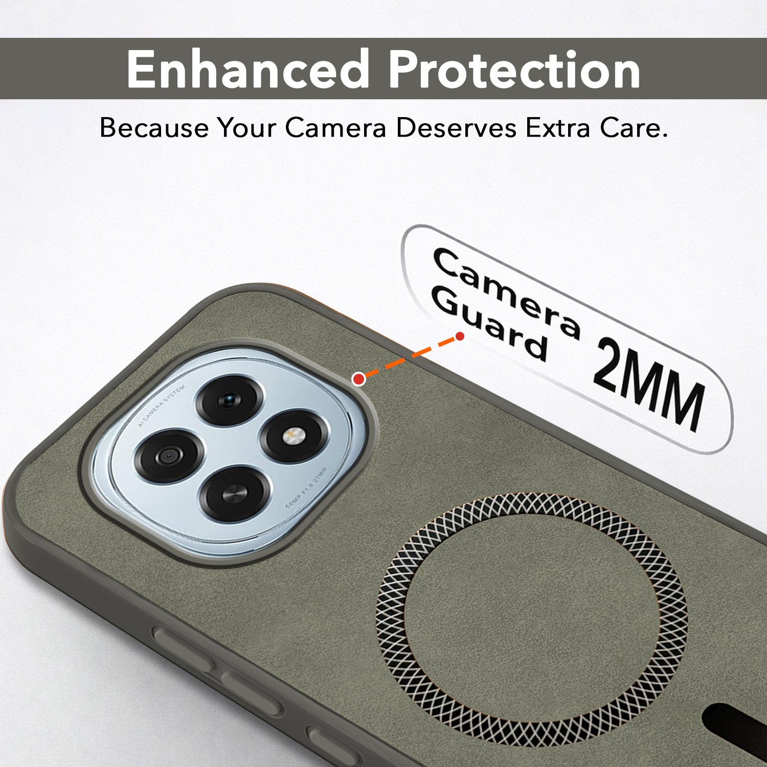 For Oppo F29 Back Cover Case Leather Finish (MagSafe Compatible Wireless Charging | Soft Touch | Camera Bump Protection)