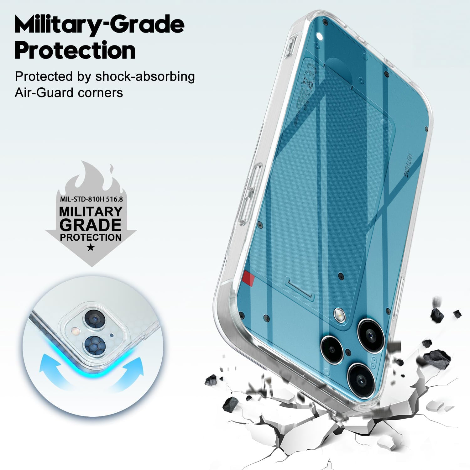 For Nothing Phone 3A Lite Silicone Back Cover Case (Clear Shockproof Case with Camera Protection | Soft and Flexible | Transparent)
