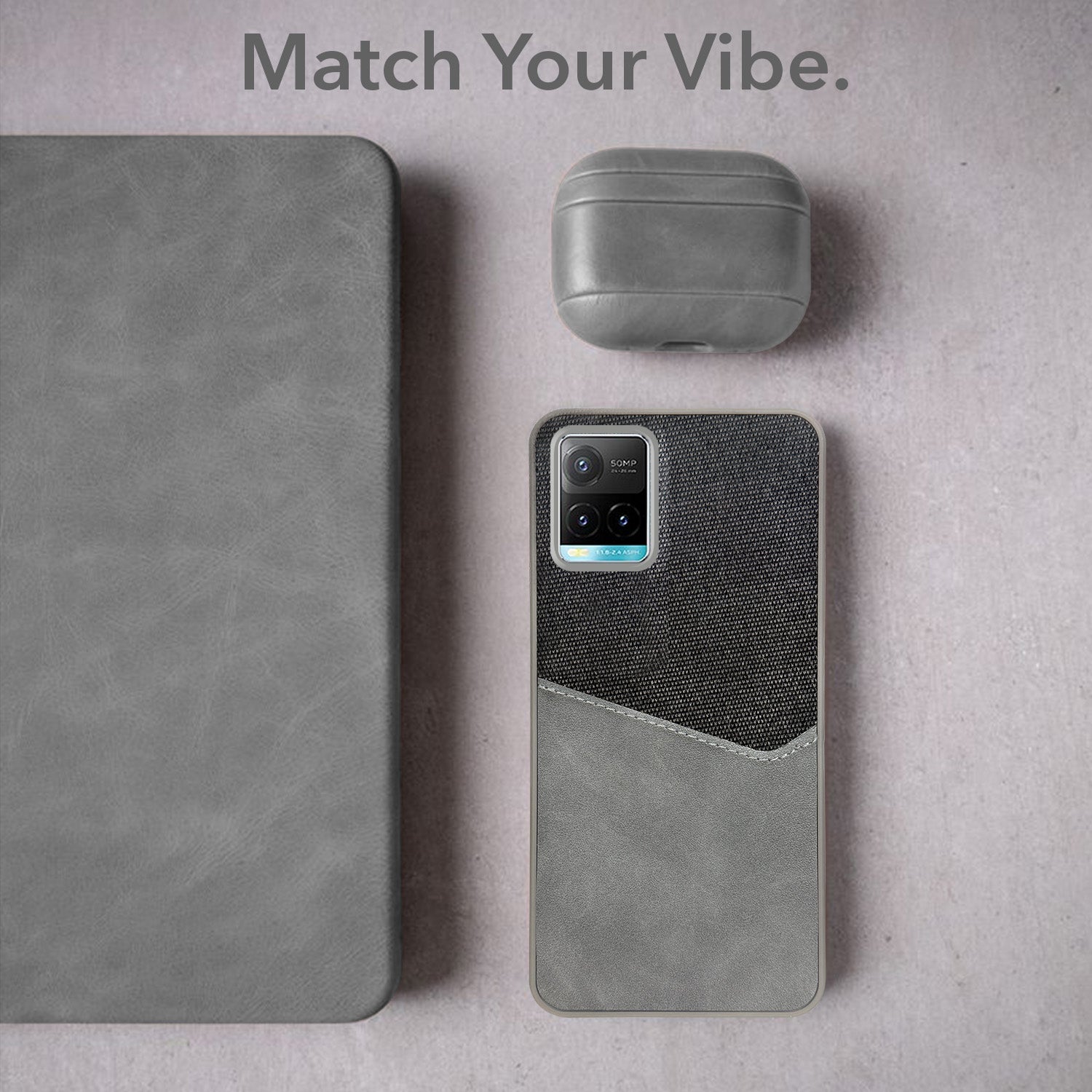 For Vivo Y33T | Vivo Y21T | Vivo Y21s Back Cover Case (Dual PU Leather Stitch | Professional Minimalist | Soft and Flexible)