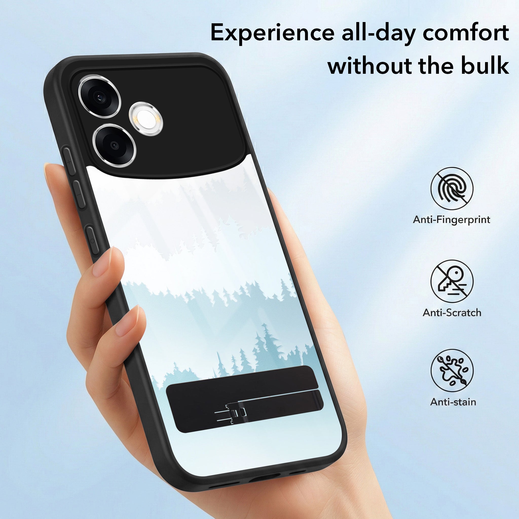 For Oppo F33 Pro 5G Back Cover Case (Built-in Stand | Lifetime Anti Yellow | Kickstand Shockproof | Camera Protection | MagSafe Compatible)