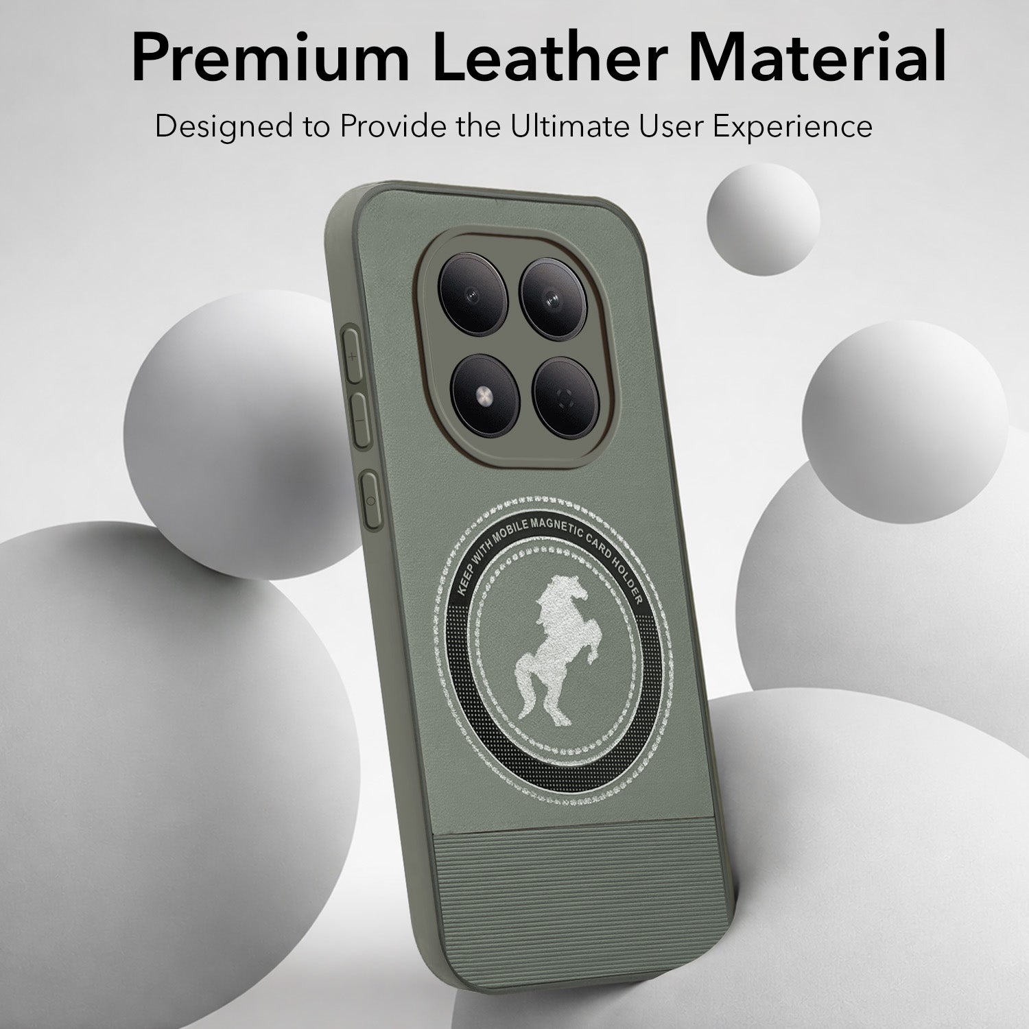 For Xiaomi Redmi Note 15 Pro 5G Back Cover Case PU Leather Finish (Professional Minimalist Texture | MagSafe Compatile | Camera Protection | Sleek Sober Formal)