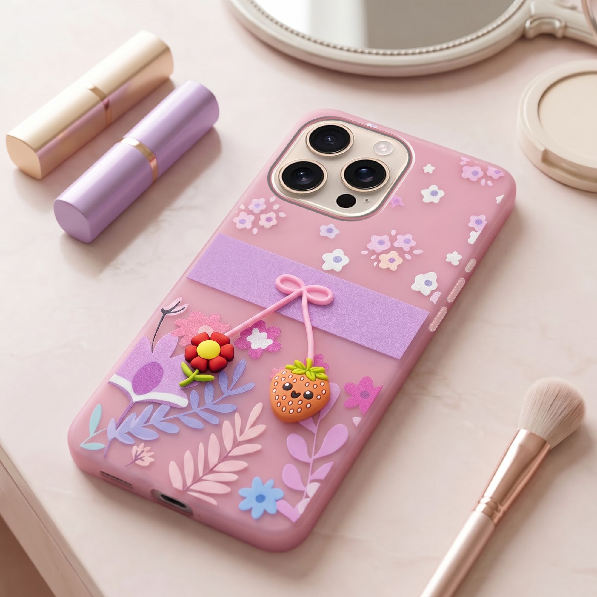 For iPhone 16 Pro Max Back Cover Case (3D Cute Cartoons | Hard Back Side Soft | Matte Premium Finish | HD Printing)