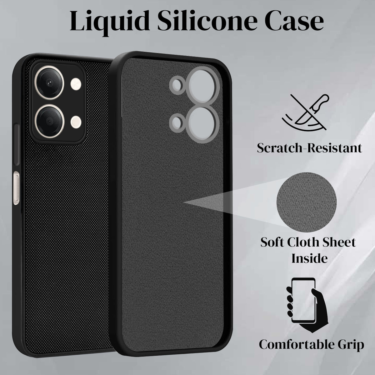 For Vivo Y05 (4G) | Vivo T5 Lite (5G) Back Cover Case Rubberised (Textured Grip Design | Camera Protection | Slim and Light Weight | Soft Touch and Feel)