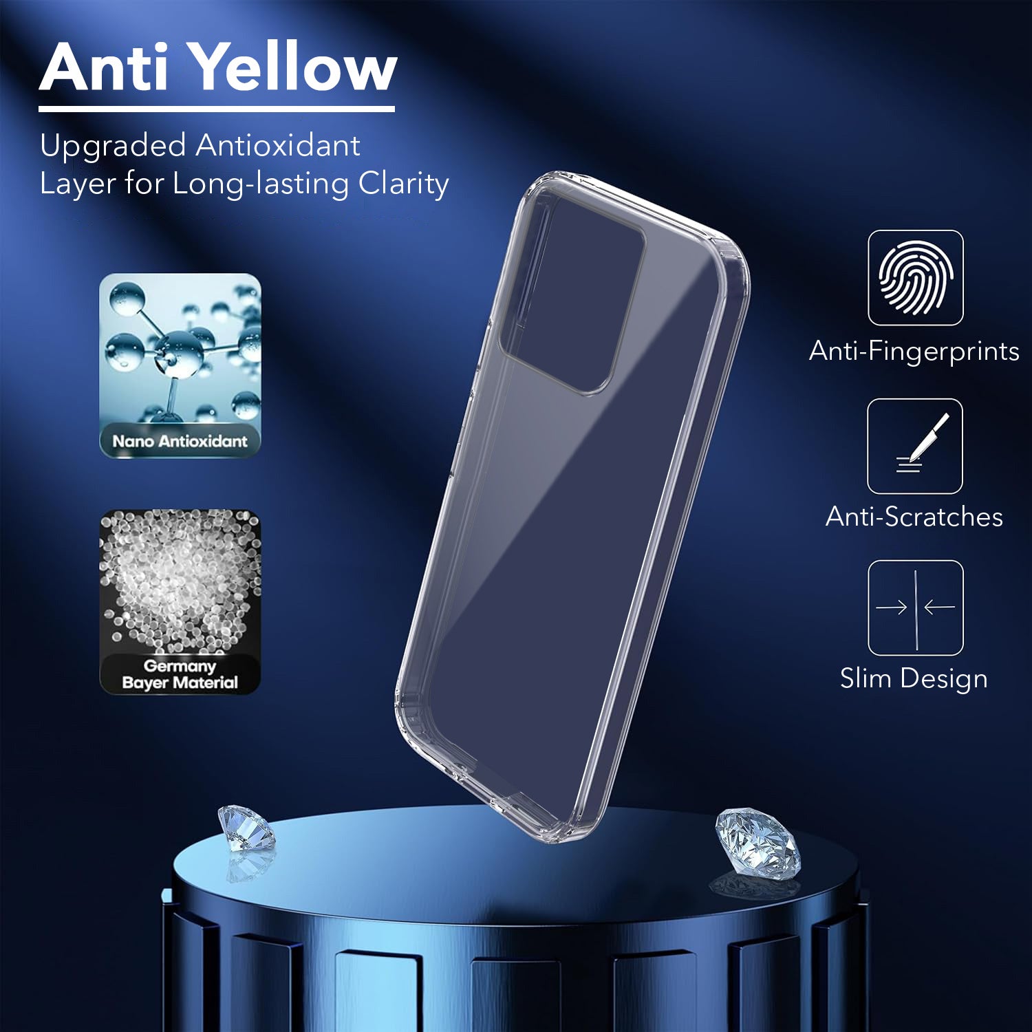 For Motorola Moto Edge 60 Pro Back Cover Case (Hard Anti Yellow Clear Case | Sleek Hard Crystal Clear | Drop & Camera Protection | Shockproof Polycarbonate)
