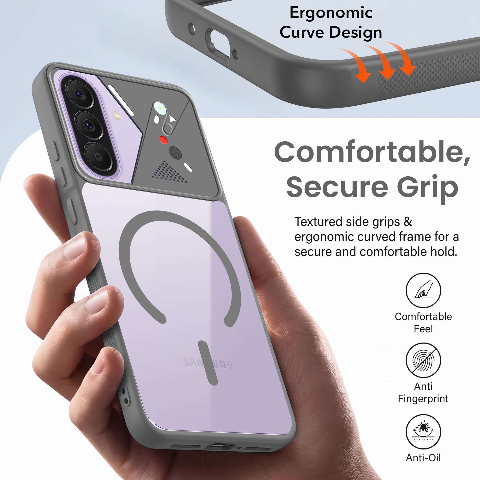 For Samsung Galaxy A37 5G Back Cover Case Lifetime Anti-Yellow Clear (Camera Protection | Side Grip | Wireless MagSafe Compatible)