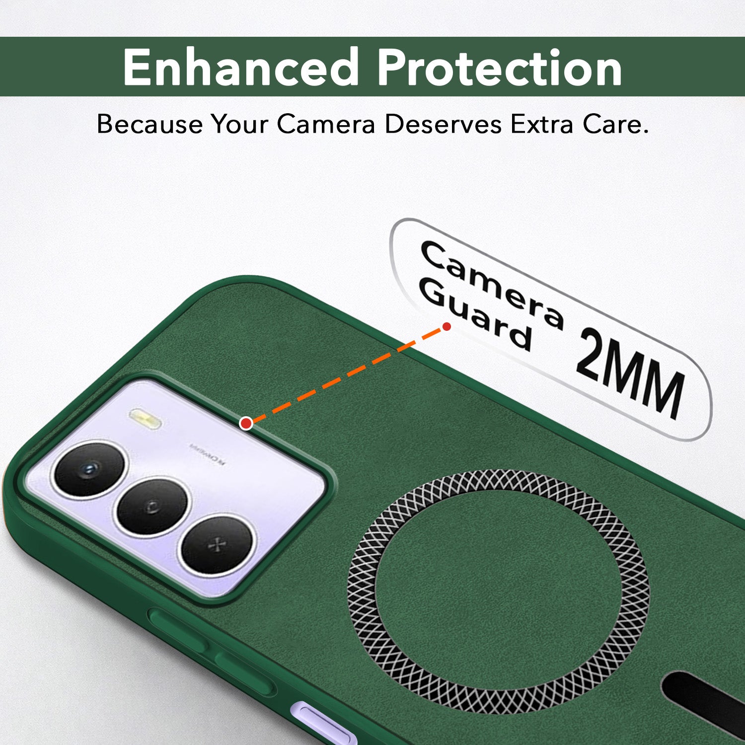 For Realme Narzo 80 Lite 5G Back Cover Case Leather Finish (MagSafe Compatible Wireless Charging | Soft Touch | Camera Bump Protection)