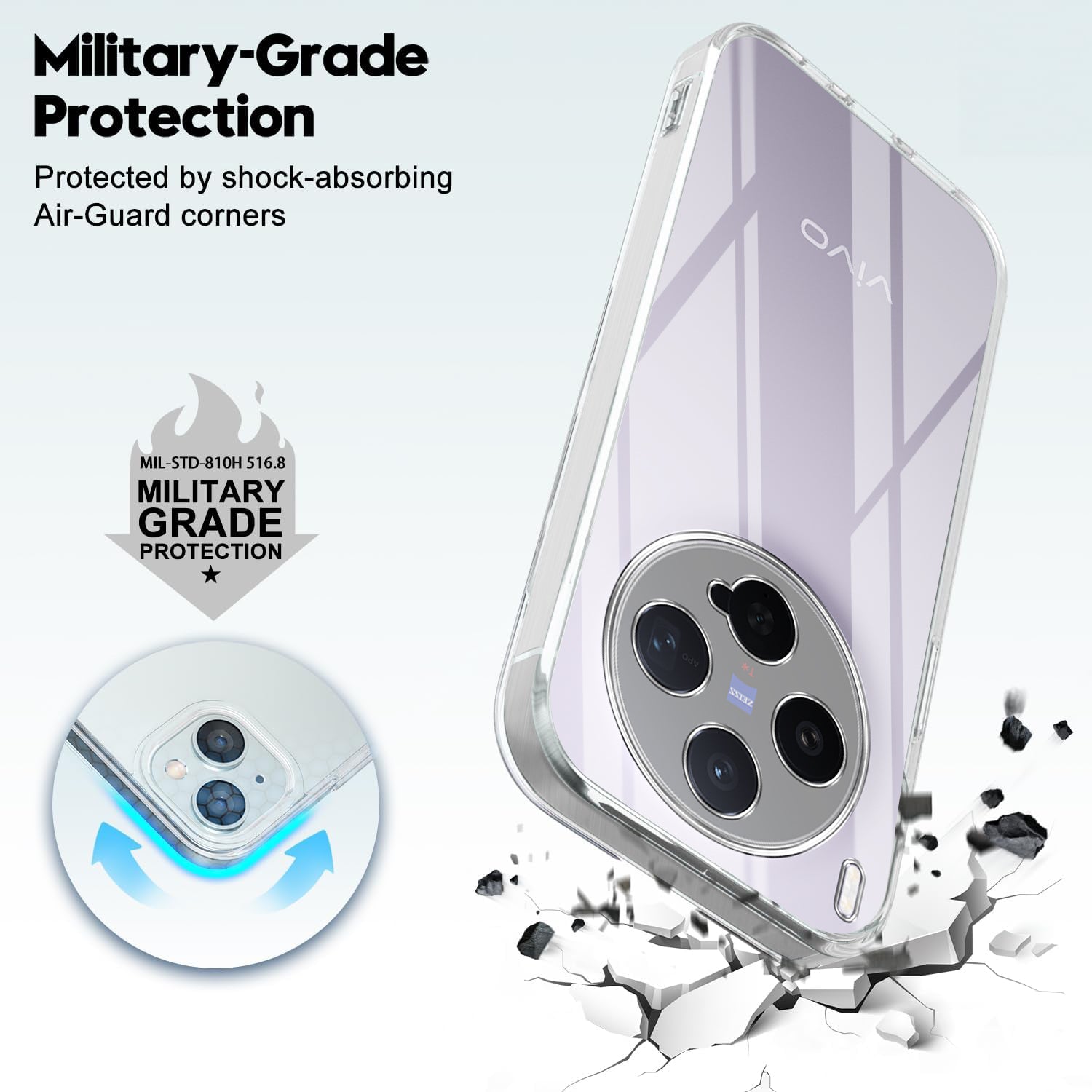 For Vivo X300 5G Back Cover Case Silicone (Clear Shockproof Case with Camera Protection | Soft and Flexible | Transparent)