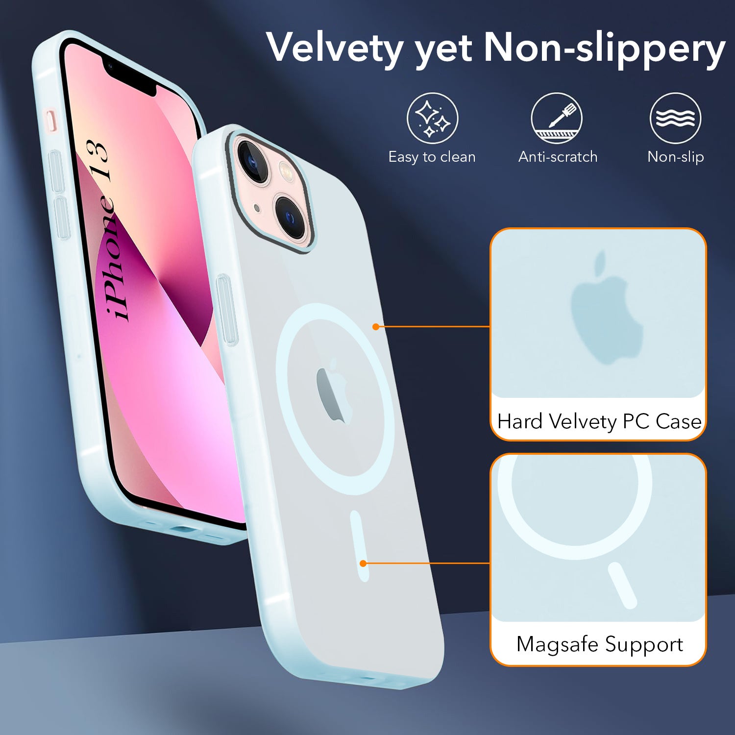 For Apple iPhone 13 Back Cover Case (Frosted Matte Feel | MagSafe Compatible Wireless Charging | Polycarbonate Material)